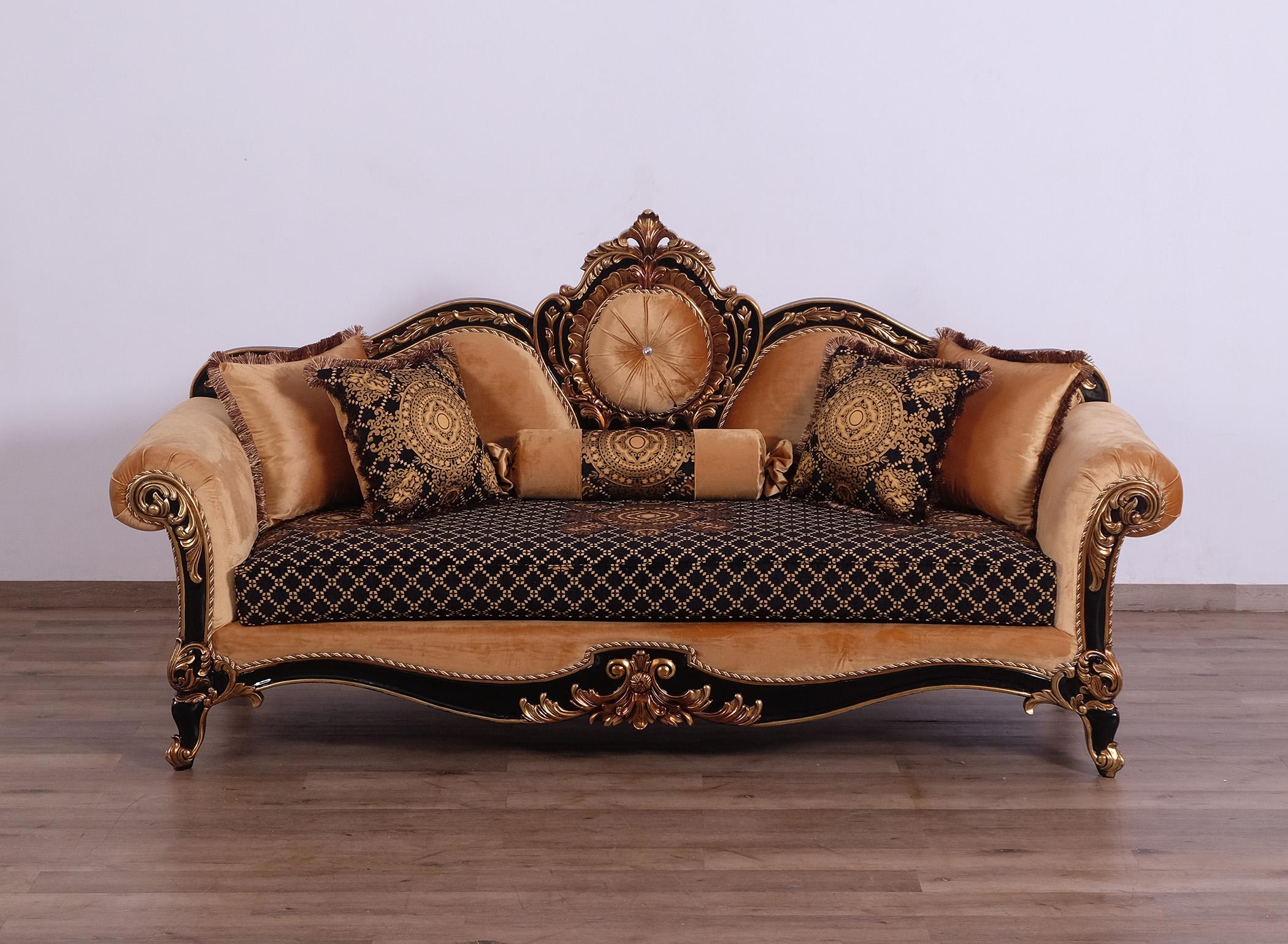 

    
 Shop  Imperial Luxury Black & Dark Gold RAFFAELLO Sofa Set 3 Pcs EUROPEAN FURNITURE
