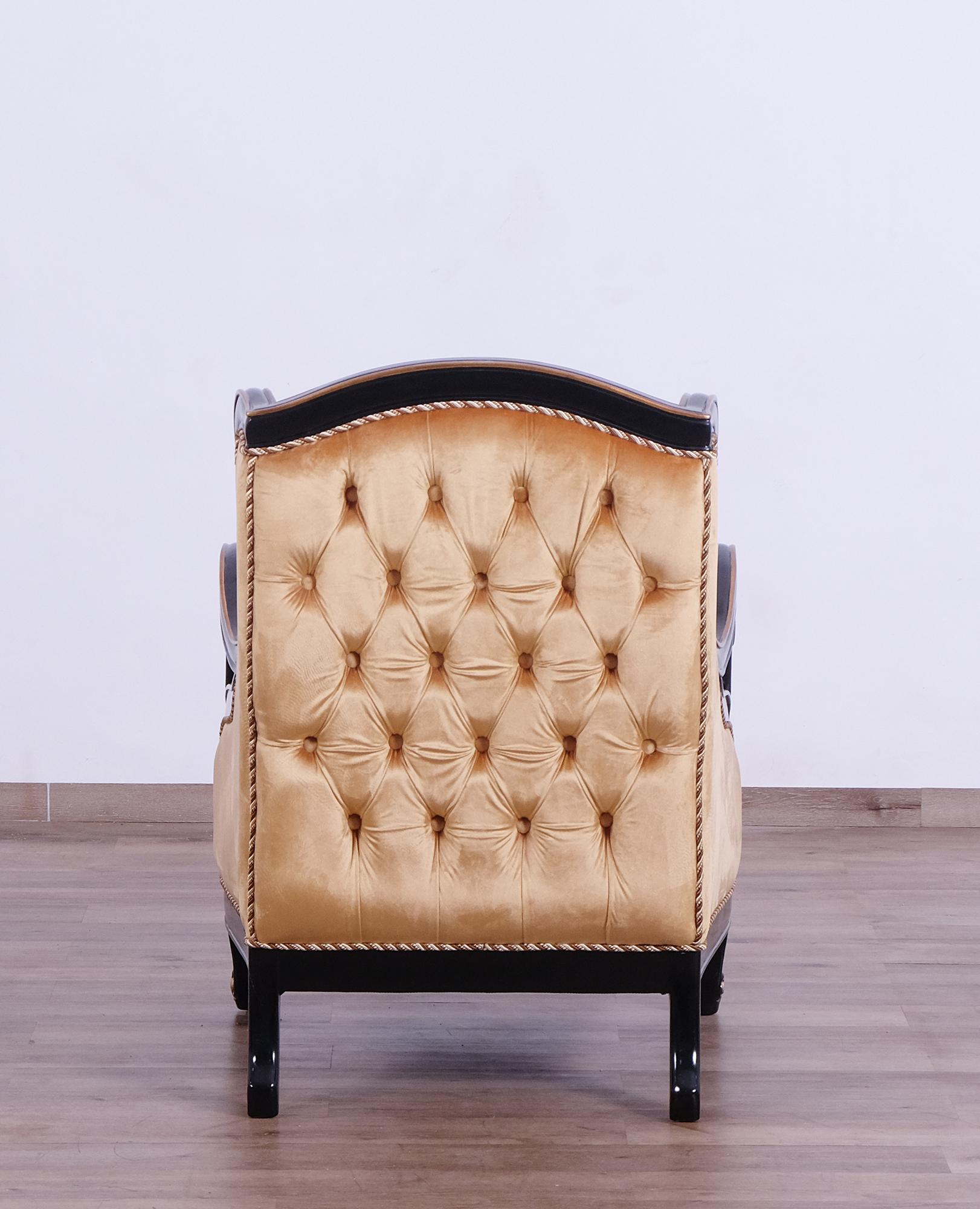 

    
EUROPEAN FURNITURE RAFFAELLO Sofa Set Antique/Silver/Gold/Black 41024-Set-3
