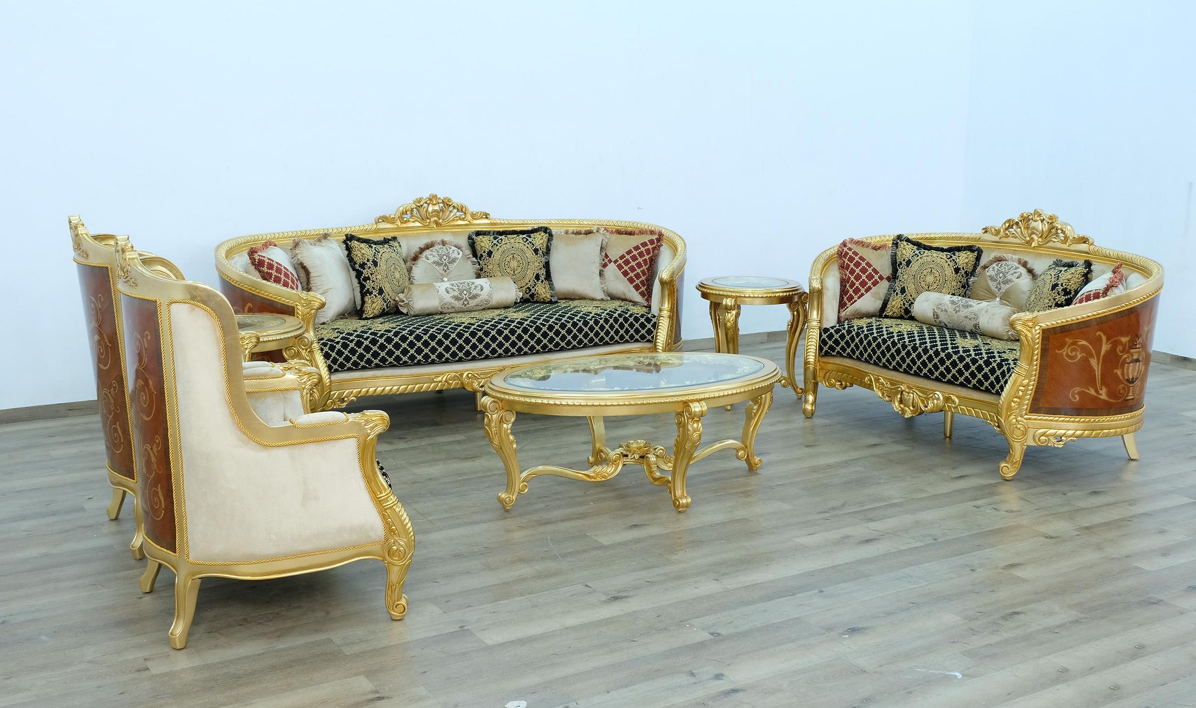 Koge taxa sælge Imperial Luxury Black & Gold LUXOR Sofa EUROPEAN FURNITURE Solid Wood – buy  online on NY Furniture Outlet