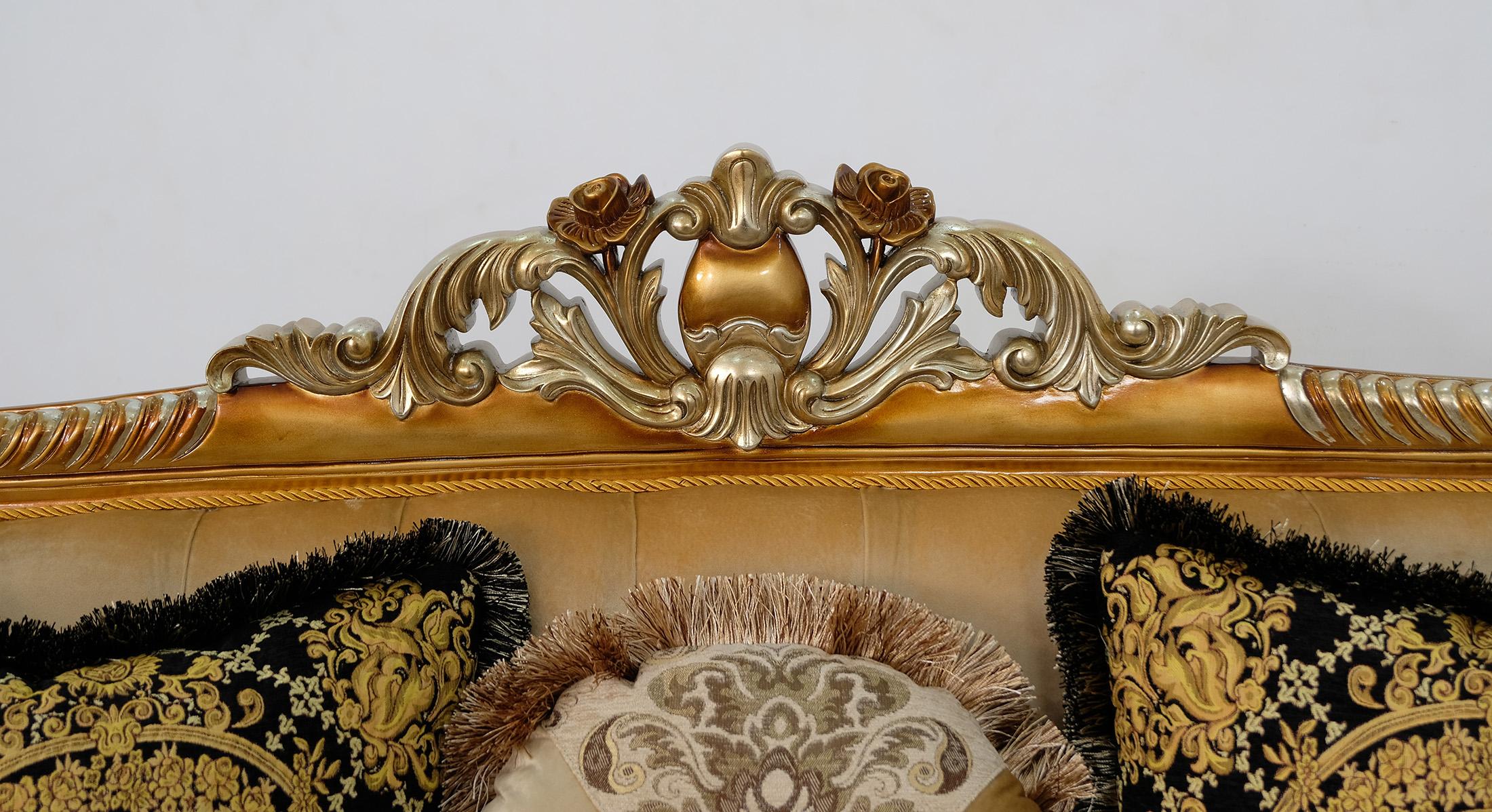 

    
 Shop  Imperial Luxury Black & Silver Gold LUXOR II Sofa EUROPEAN FURNITURE Traditional
