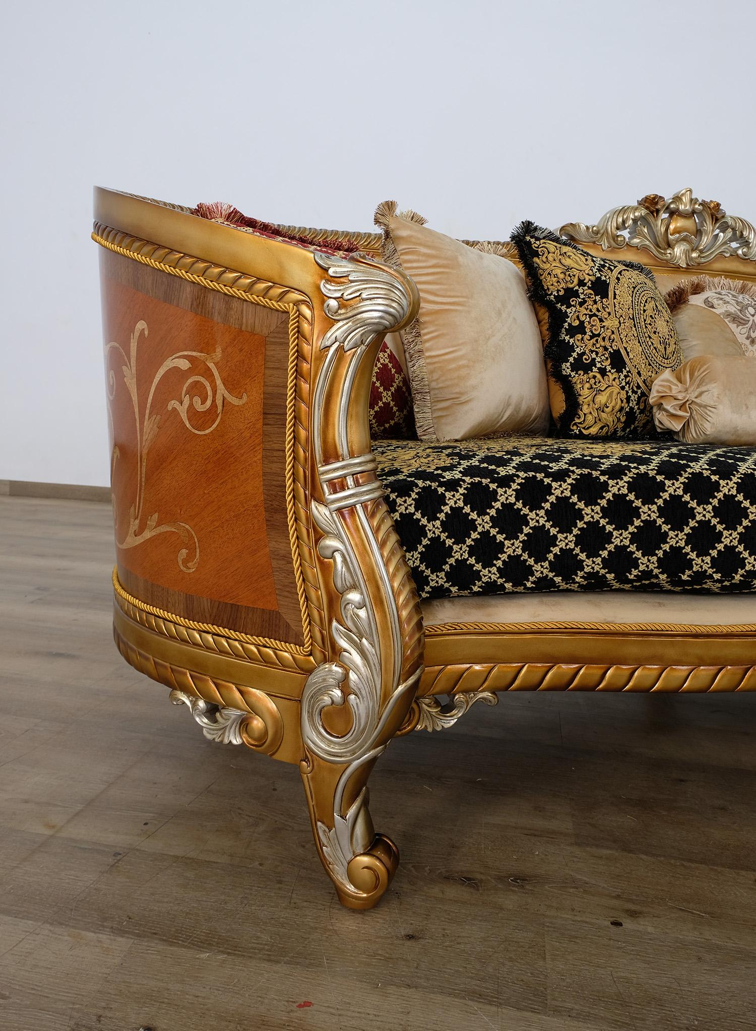 

    
 Order  Imperial Luxury Black & Silver Gold LUXOR II Sofa Set 2Pcs EUROPEAN FURNITURE
