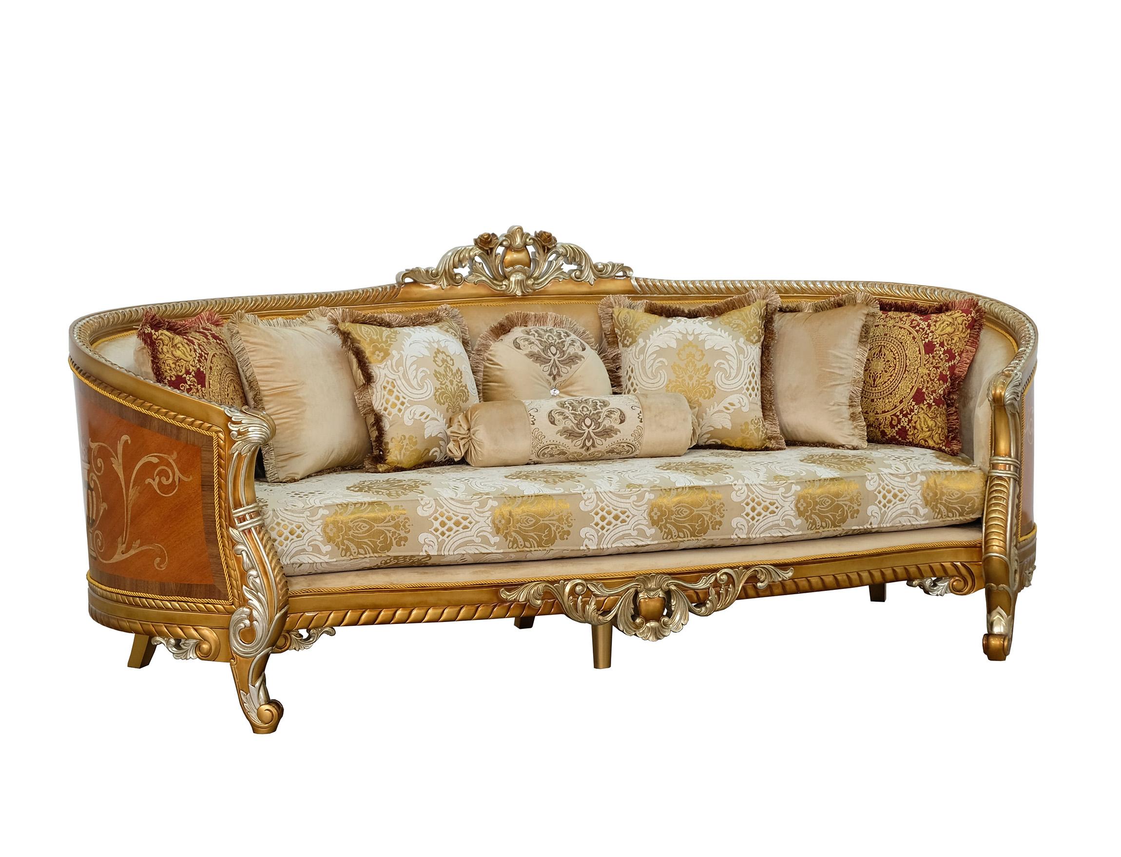 

    
EUROPEAN FURNITURE LUXOR II Sofa Set Antique/Gold/Brown 68587-Set-3
