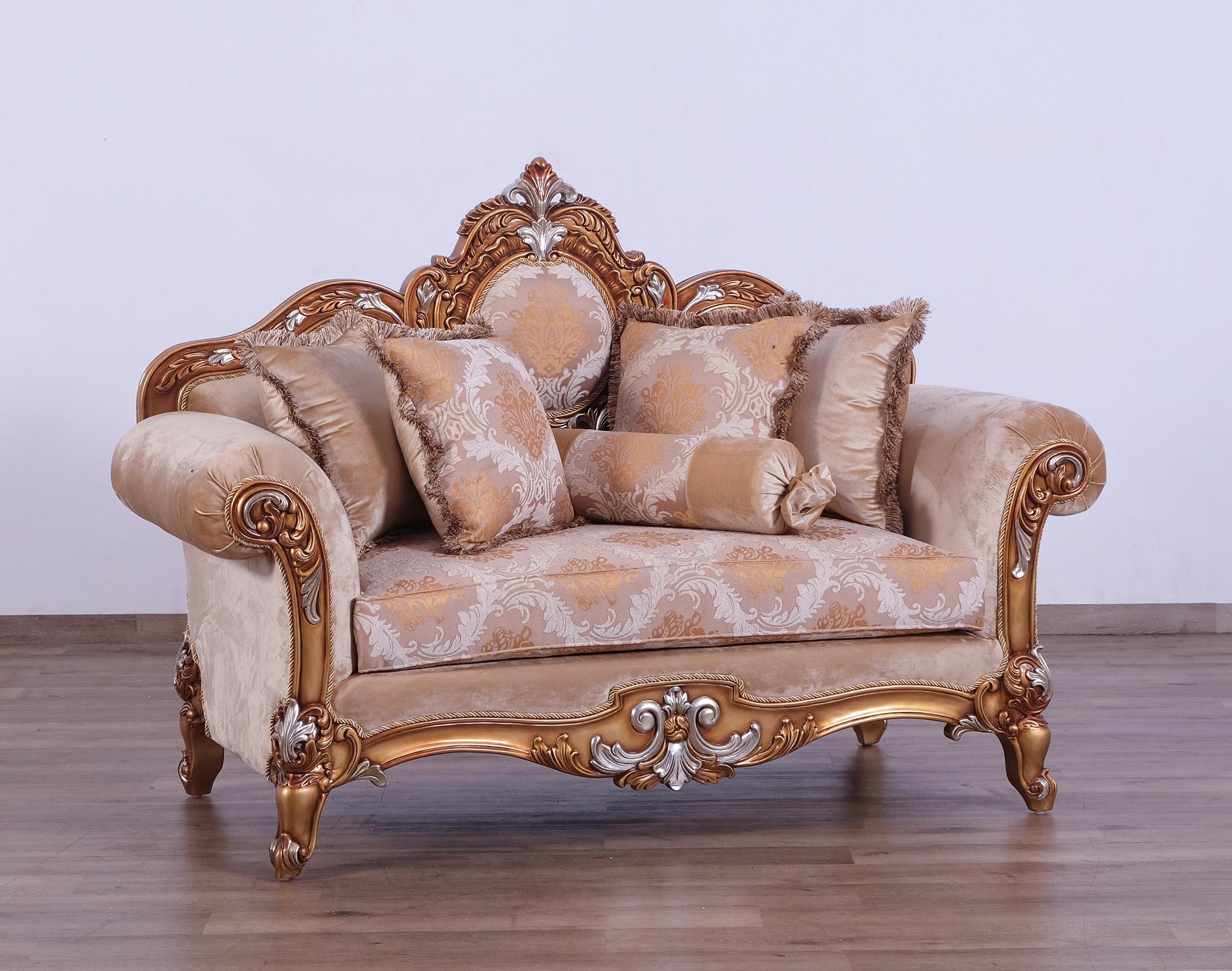 

    
 Shop  Imperial Luxury Brown & Silver Gold RAFFAELLO II Sofa Set 2Pcs EUROPEAN FURNITURE
