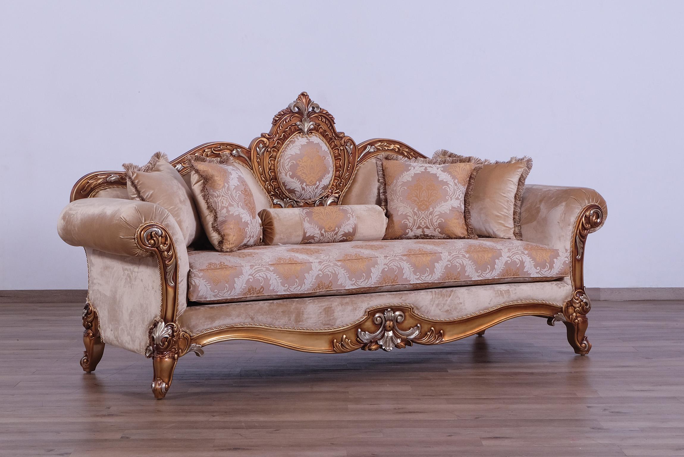 

    
 Order  Imperial Luxury Brown & Silver Gold RAFFAELLO II Sofa Set 3Pcs EUROPEAN FURNITURE
