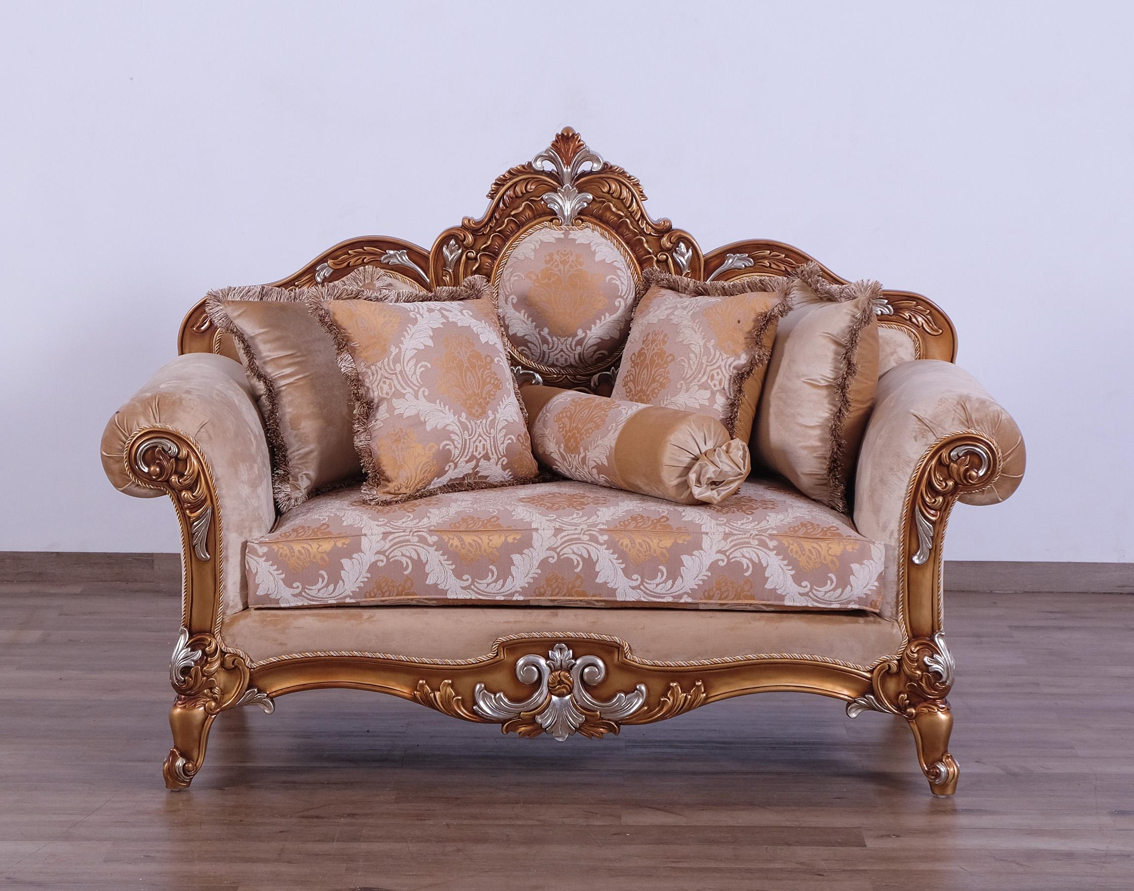 

    
 Photo  Imperial Luxury Brown & Silver Gold RAFFAELLO II Sofa Set 4Pcs EUROPEAN FURNITURE
