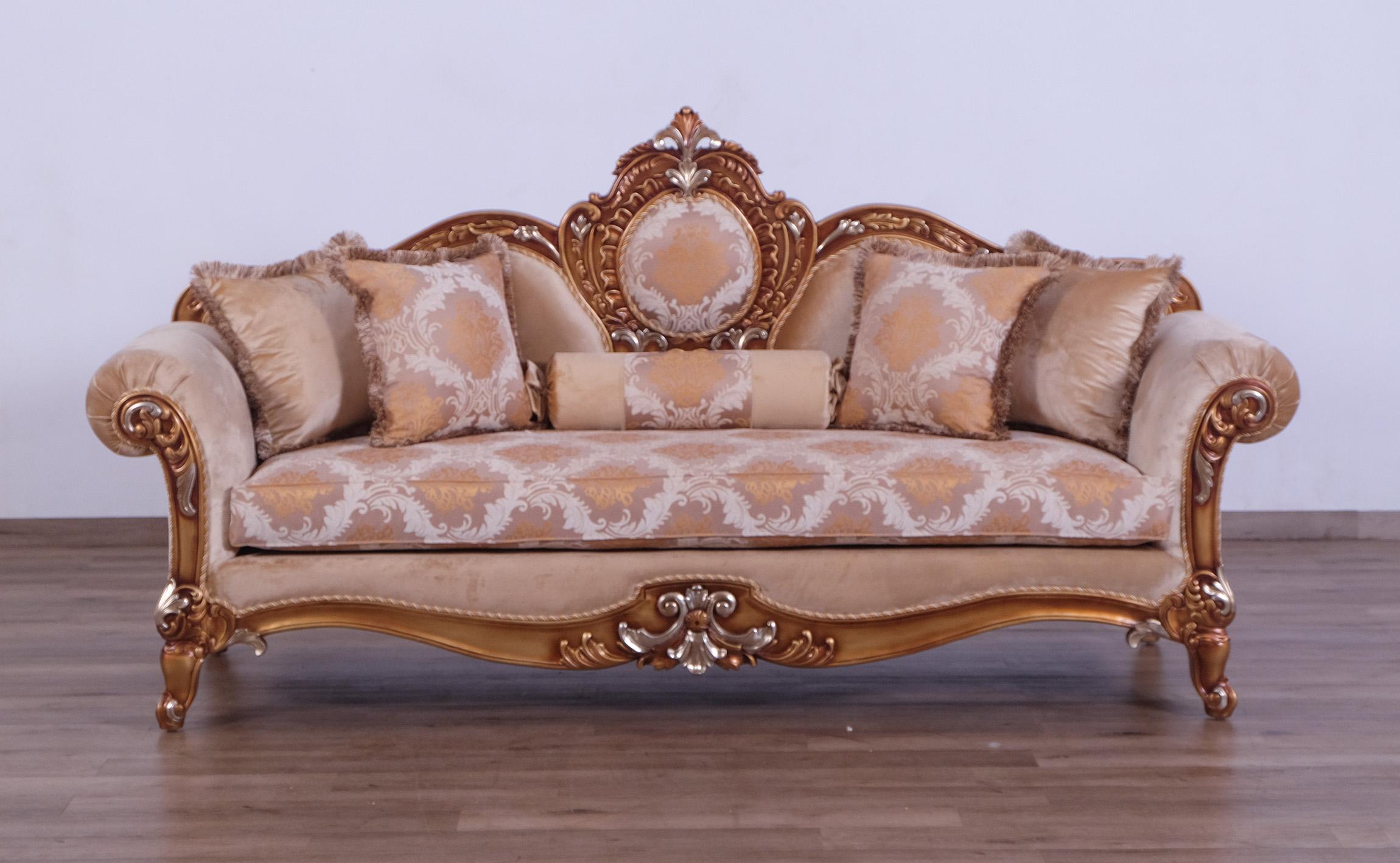 

    
 Shop  Imperial Luxury Brown & Silver Gold RAFFAELLO II Sofa Set 4Pcs EUROPEAN FURNITURE
