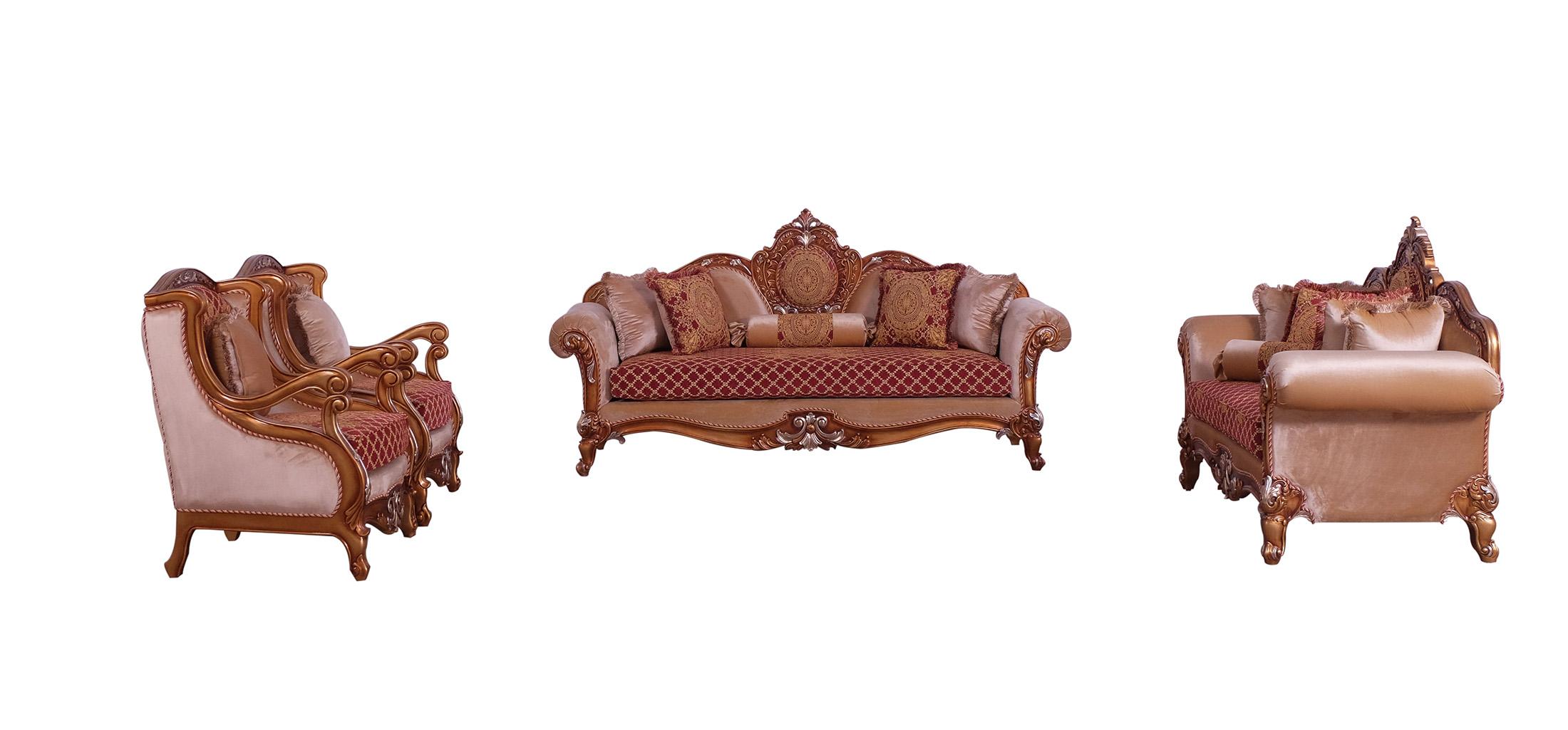 

    
 Order  Imperial Luxury Red Brown & Gold RAFFAELLO III Arm Chair EUROPEAN FURNITURE
