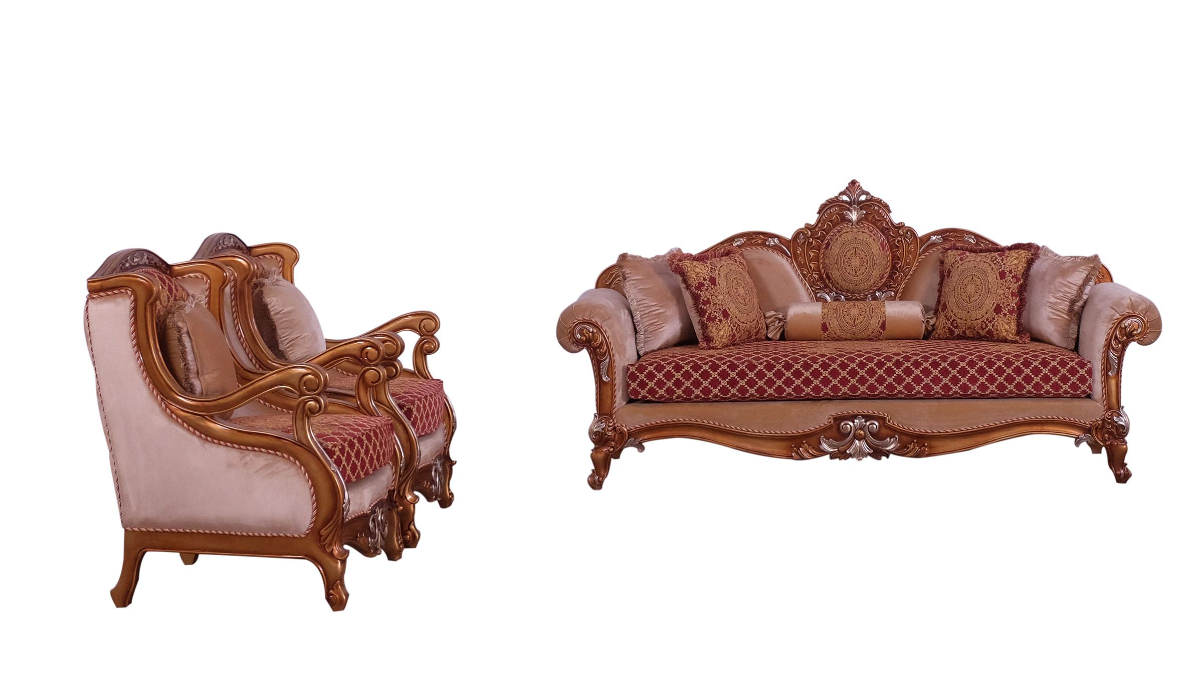 

    
41022-C-Set-2 Imperial Luxury Red Brown & Gold RAFFAELLO III Chair Set 2Pcs EUROPEAN FURNITURE
