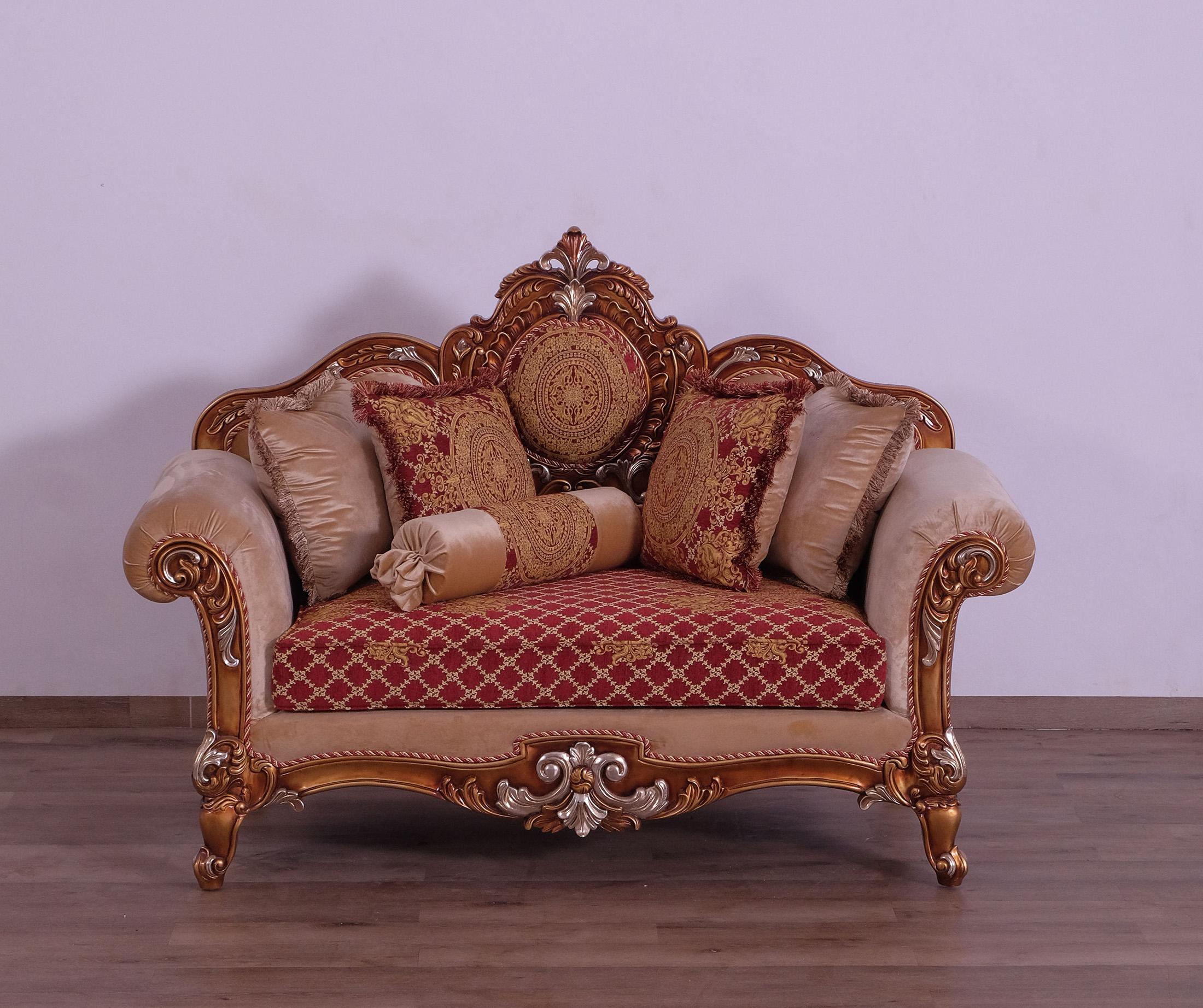 

        
663701291674Imperial Luxury Red Brown & Gold RAFFAELLO III Sofa Set 2 Pcs EUROPEAN FURNITURE
