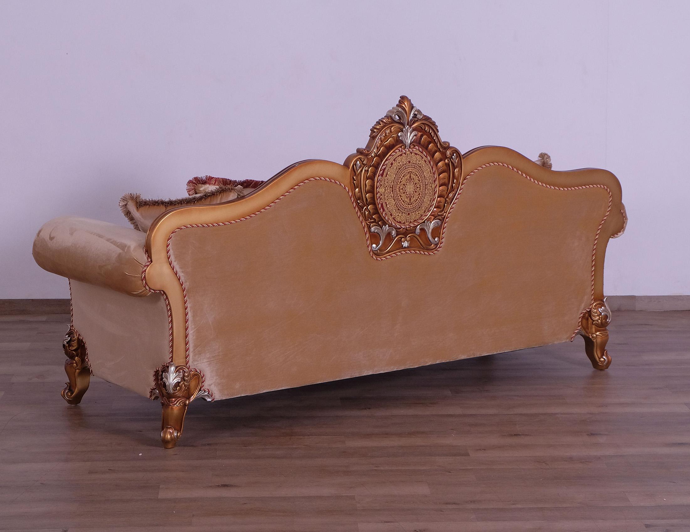 

    
 Order  Imperial Luxury Red Brown & Gold RAFFAELLO III Sofa Set 2 Pcs EUROPEAN FURNITURE
