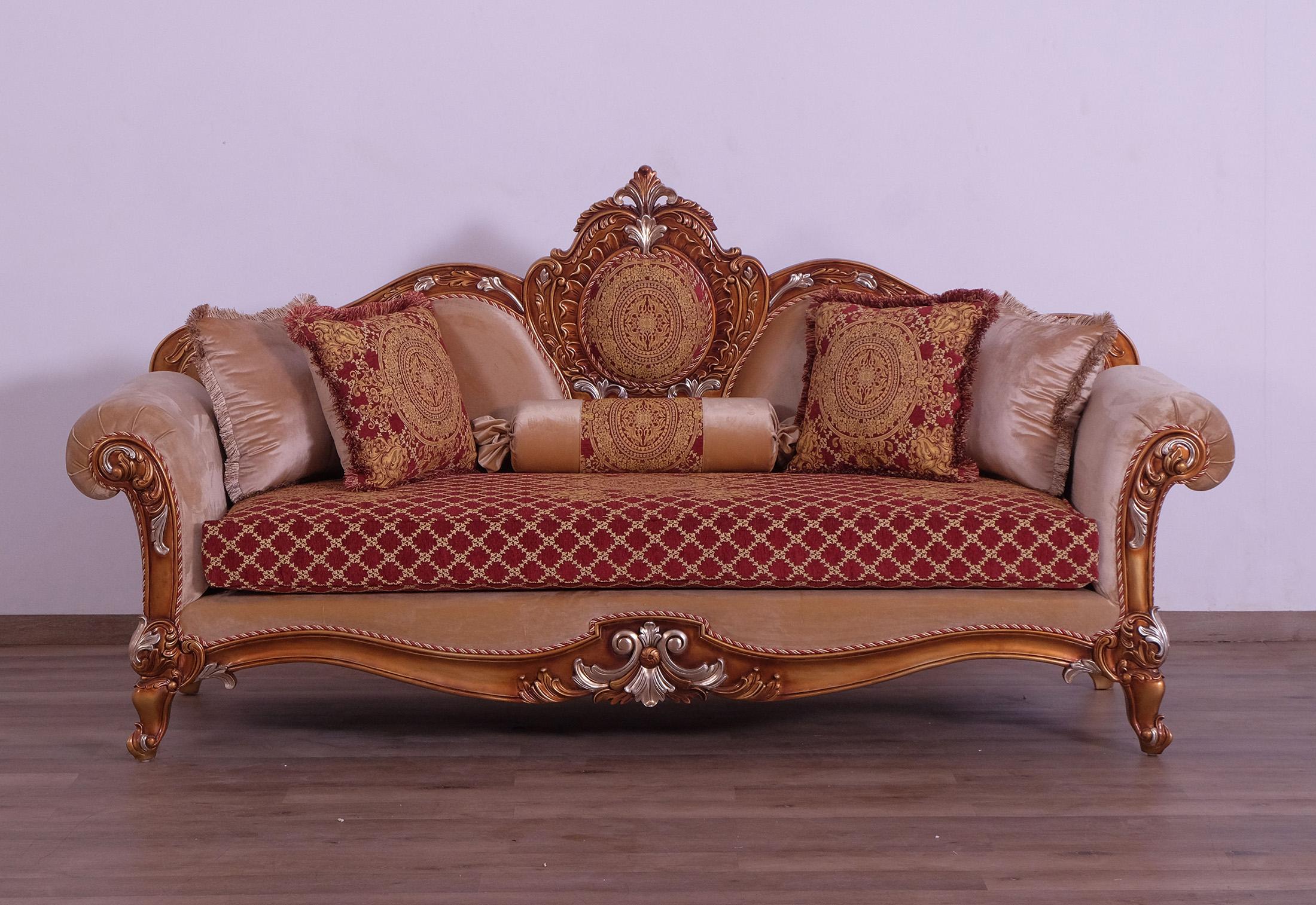 

        
663701291674Imperial Luxury Red Brown & Gold RAFFAELLO III Sofa Set 3 Pcs EUROPEAN FURNITURE
