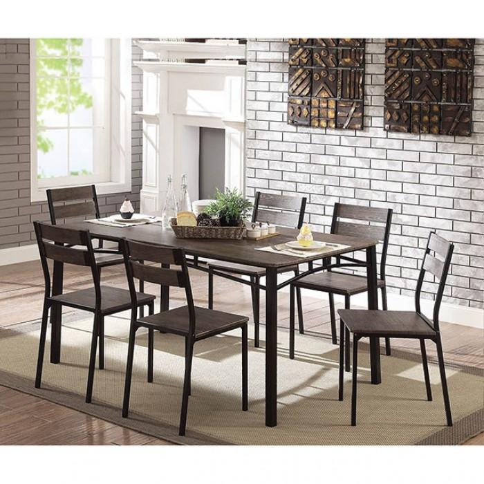 Contemporary, Transitional Dining Room Set Westport Dining Room Set 7PCS CM3920T-7PK CM3920T-7PK in Antique Brown, Black 
