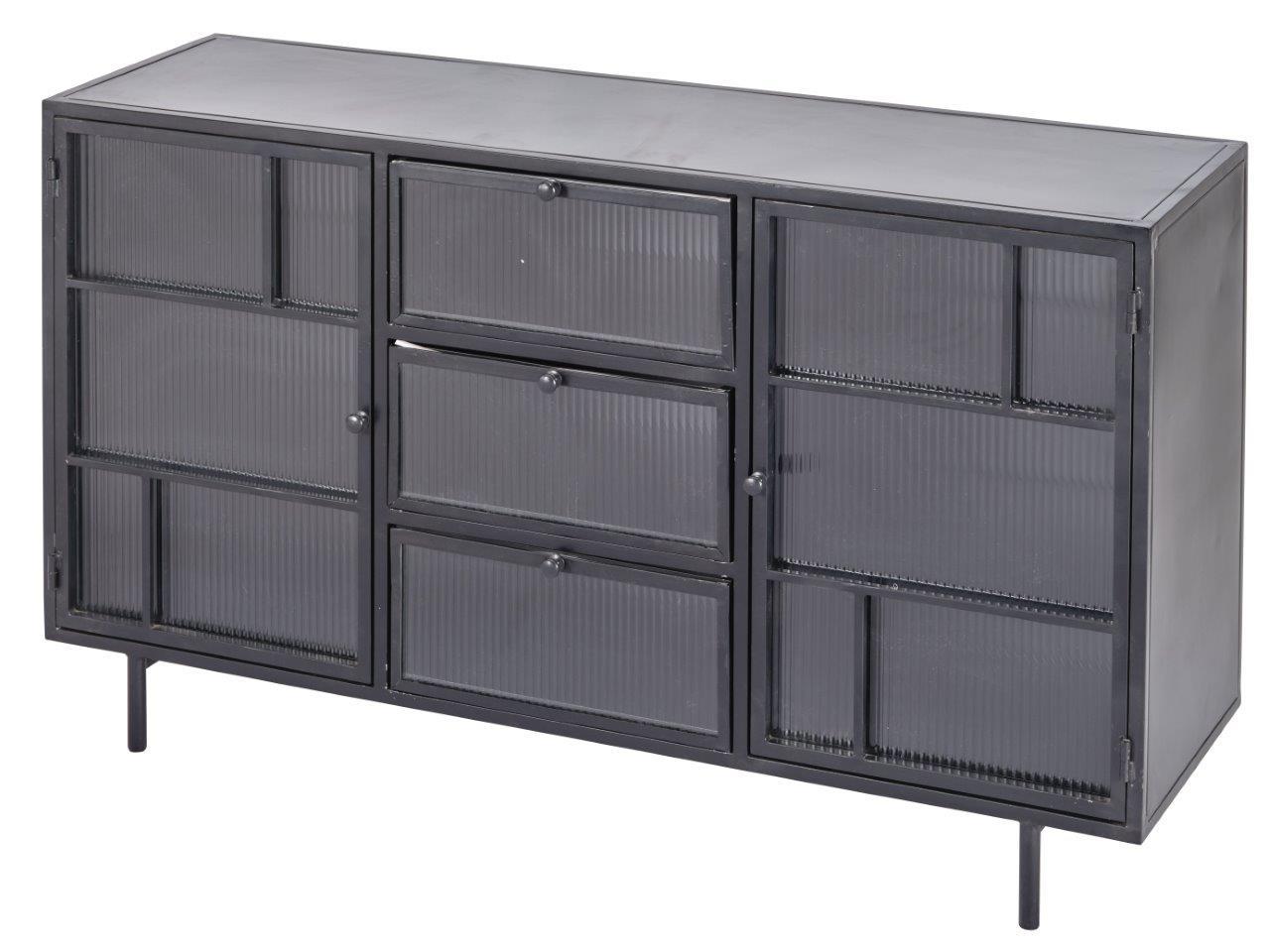 

    
Industrial Antique Gray Iron & Glass Sideboard JAIPUR HOME DYS-24242 Fergus
