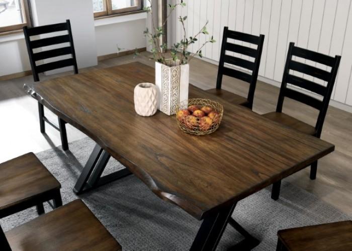 

    
Industrial Black/Dark Oak Solid Wood Dining Room Set 7PCS Furniture of America Barbary CM3257A-T-7PCS

