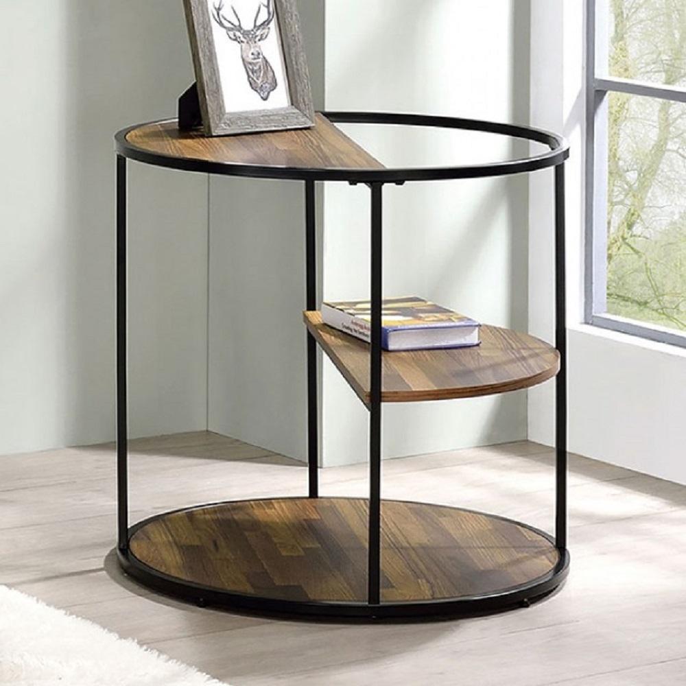 

    
Industrial Black & Walnut Steel End Table Furniture of America CM4396BK-E Orrin
