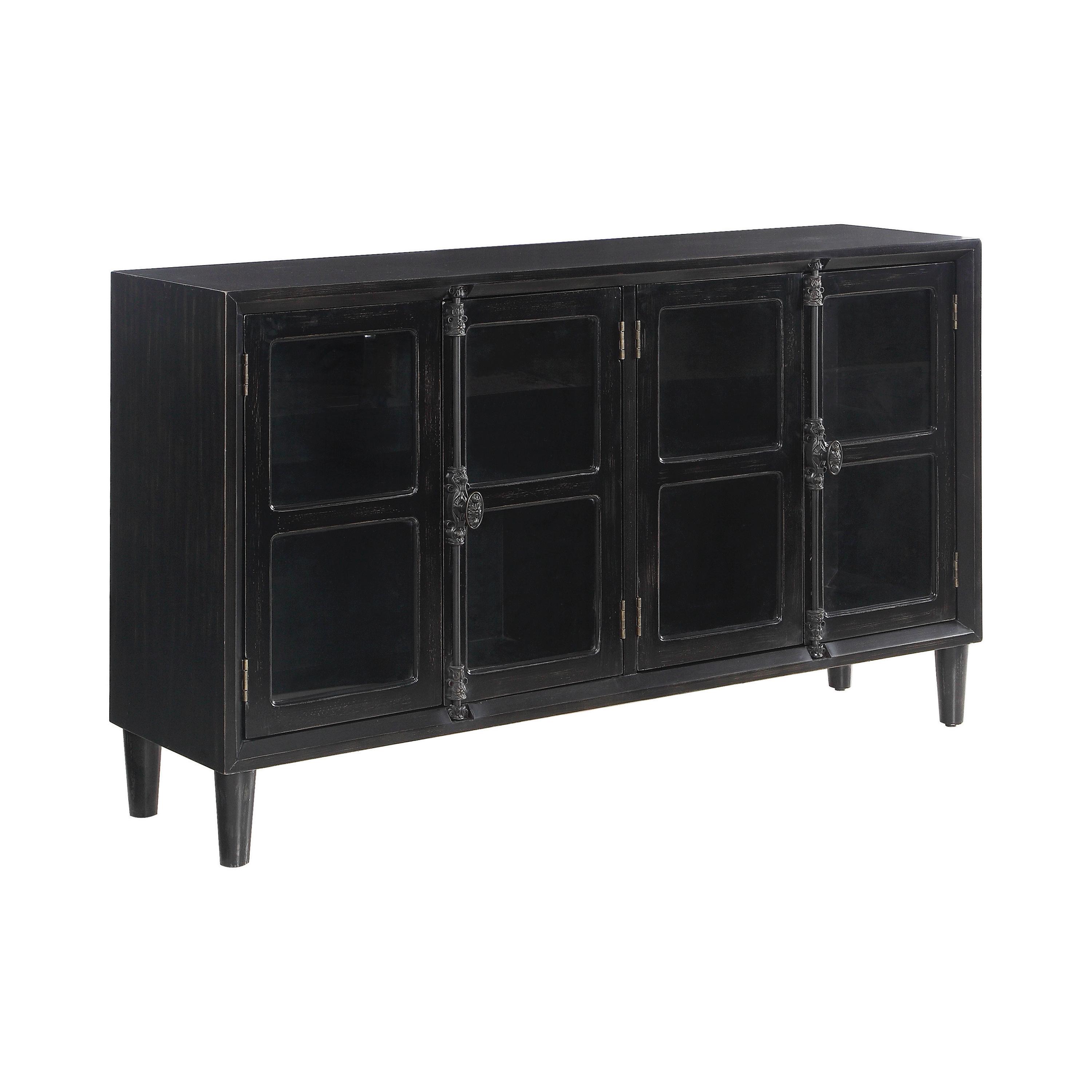 

    
Industrial Black Wood Accent Cabinet Coaster 950780
