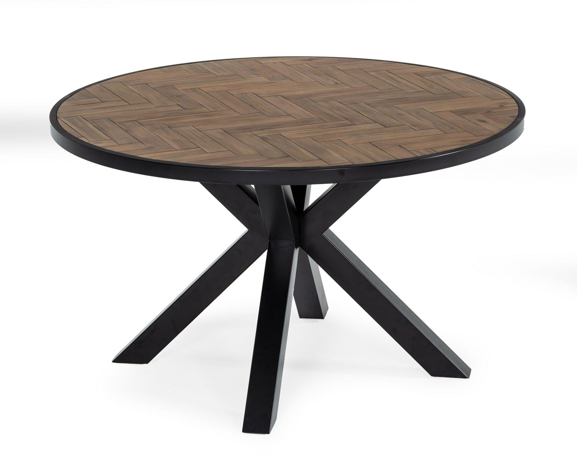 

    
Industrial Brown Acacia Dining Table + 4 Chairs by VIG Modrest Pasada
