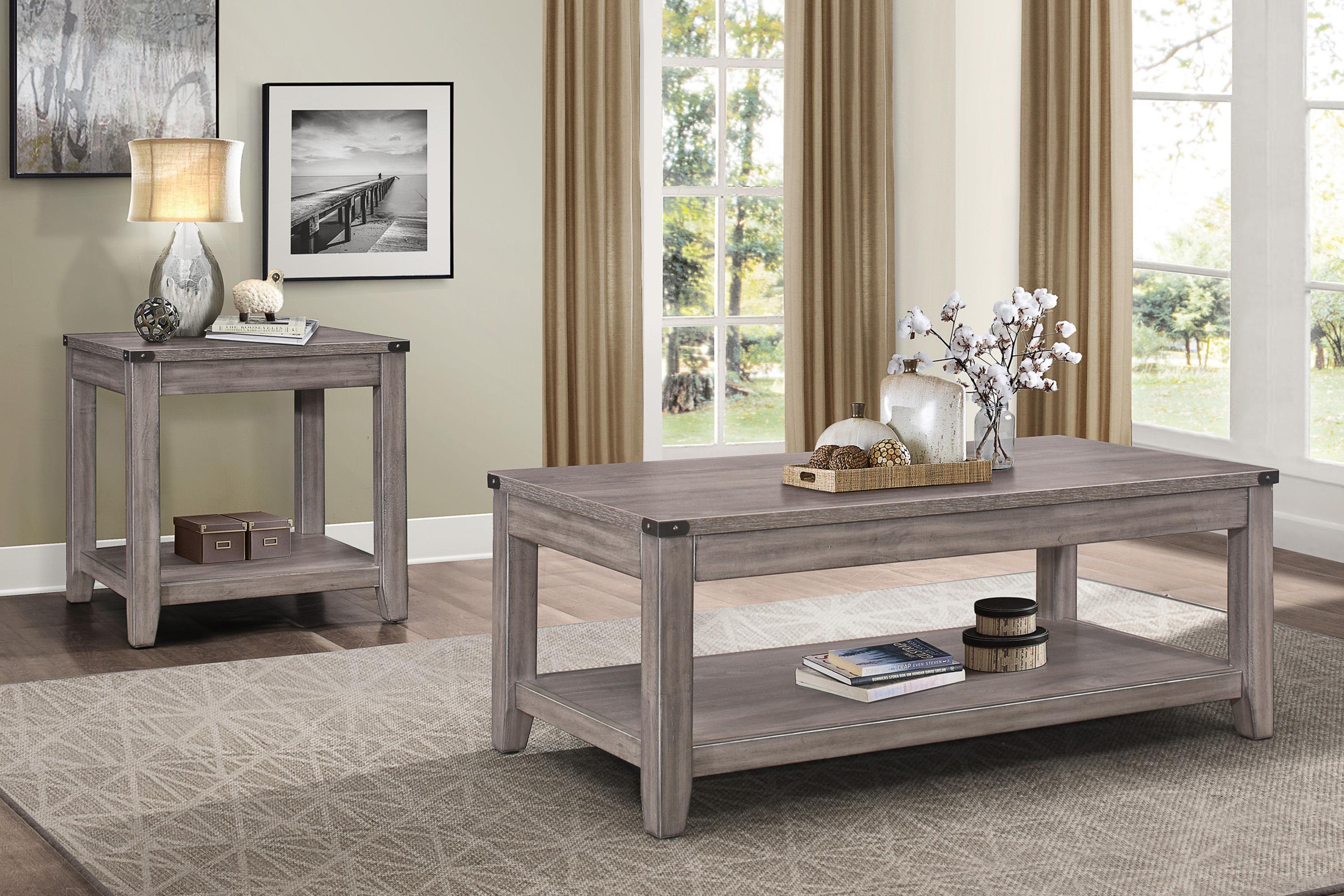 Modern Occasional Table Set 2042-2PC Woodrow 2042-2PC in Gray 