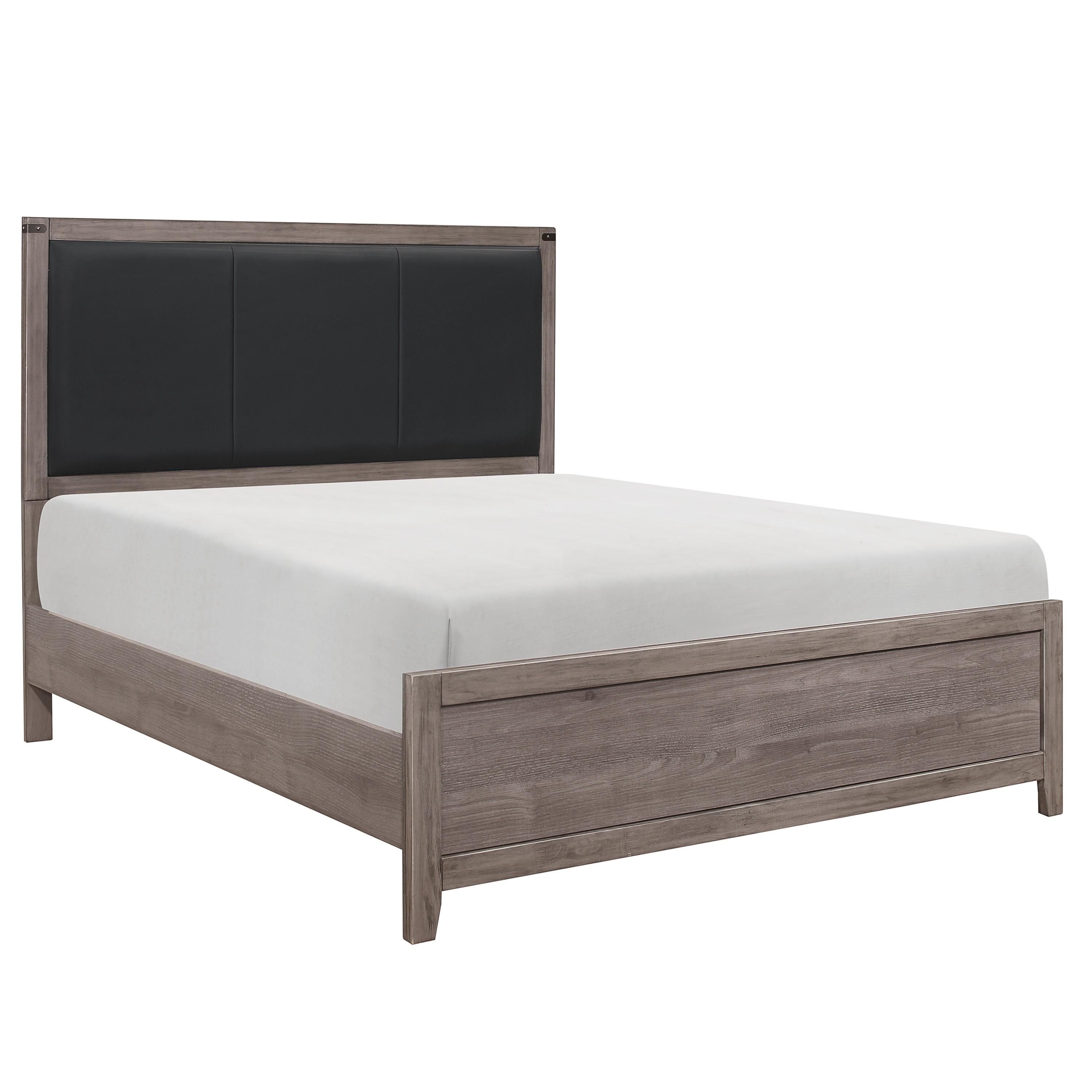 Modern Bed 2042-1* Woodrow 2042-1* in Gray Faux Leather