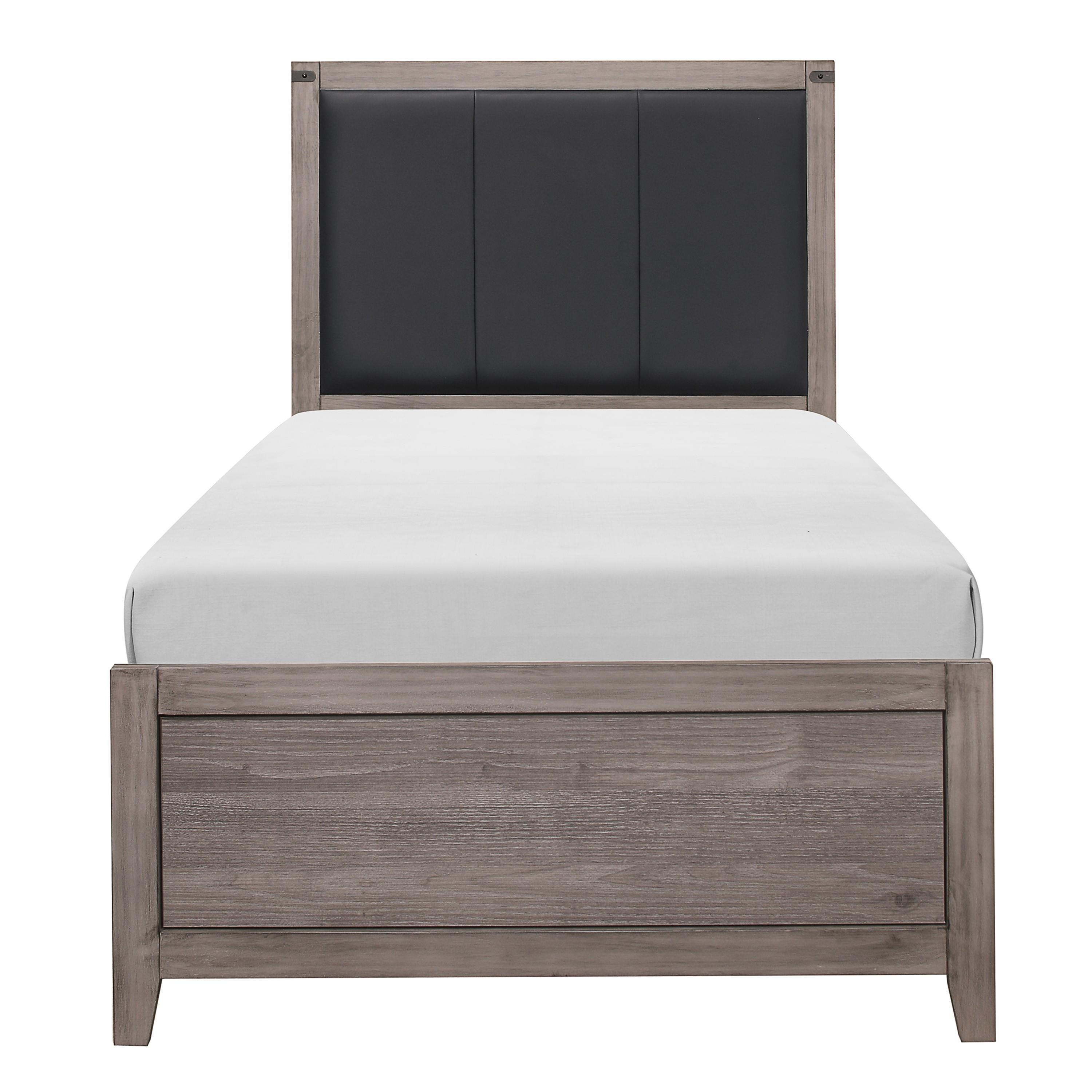 

    
Industrial Brownish Gray Wood Twin Bed Homelegance 2042T-1* Woodrow
