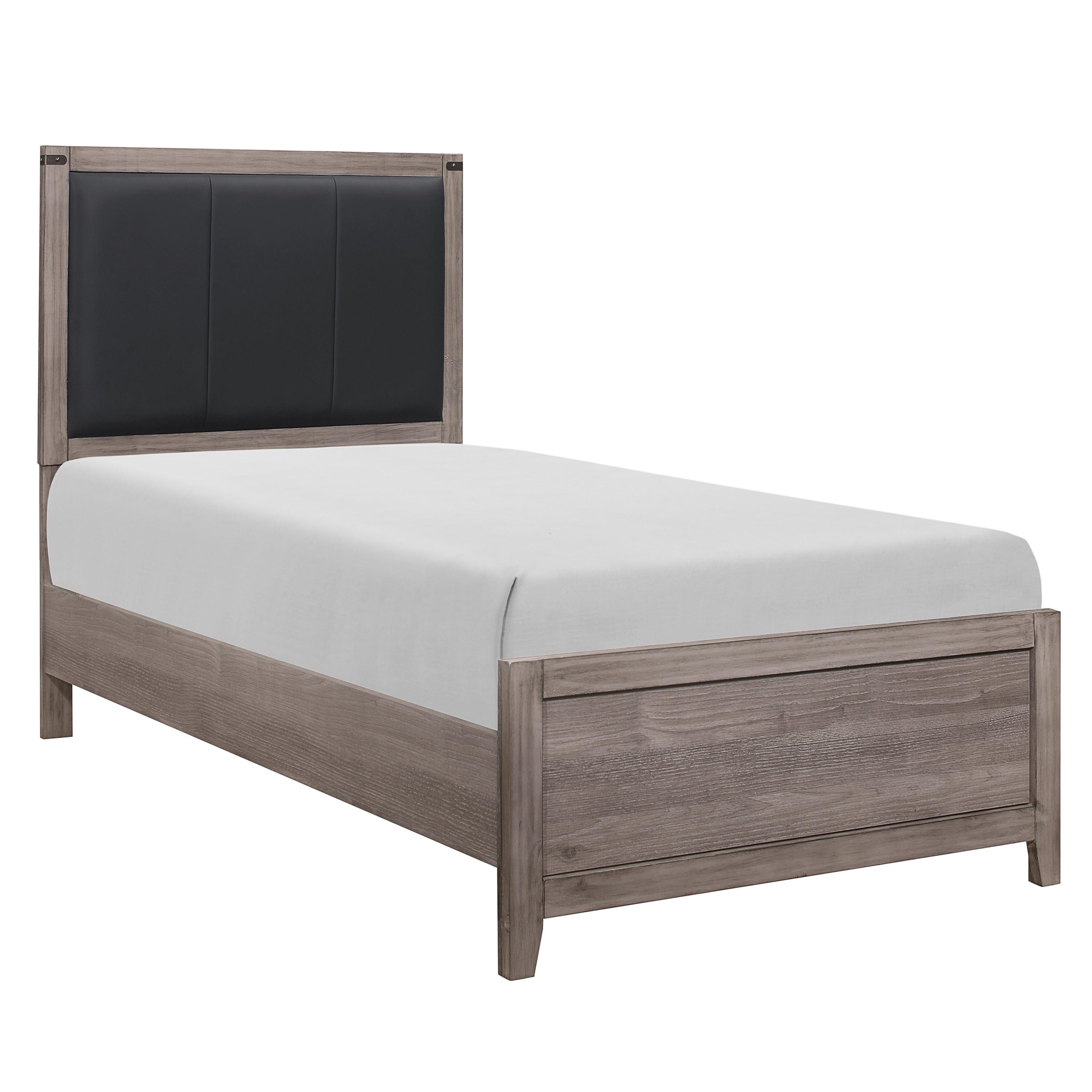 Modern Bed 2042T-1* Woodrow 2042T-1* in Gray Faux Leather