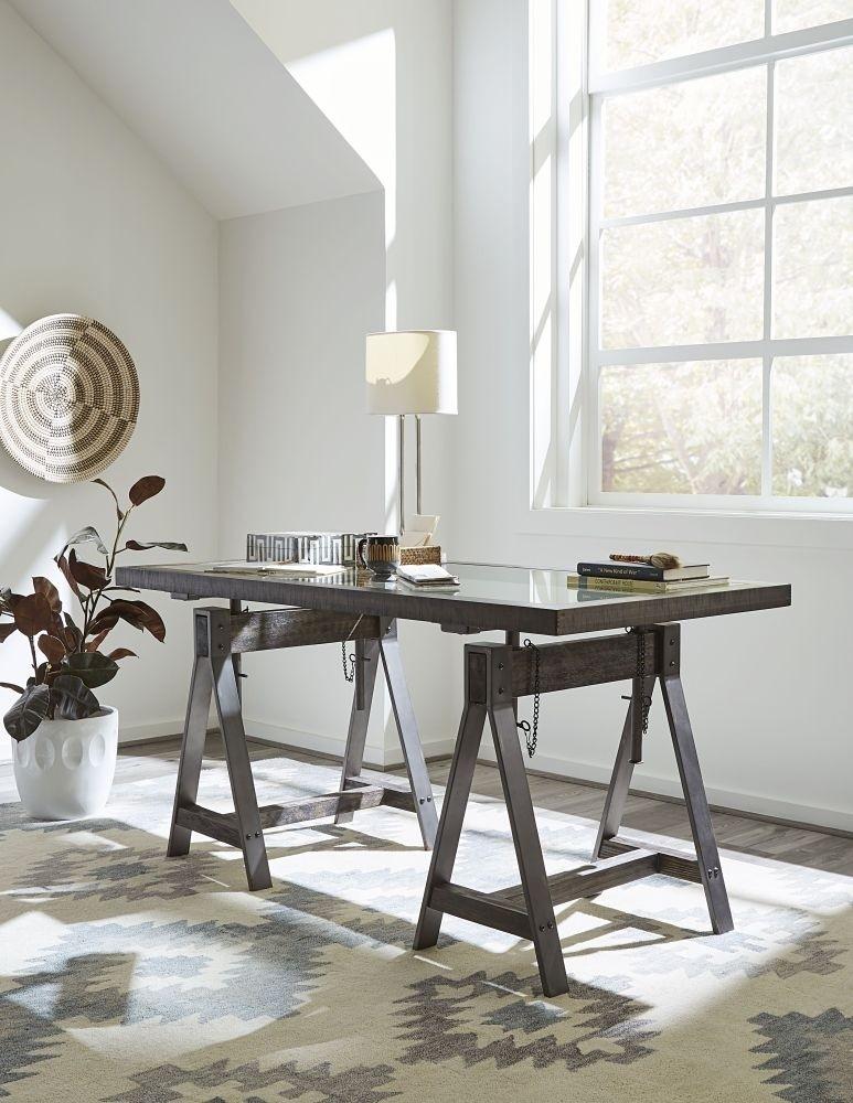 

    
Industrial Charcoal Brown Finish Adjustable Desk MEDICI by Modus Furniture
