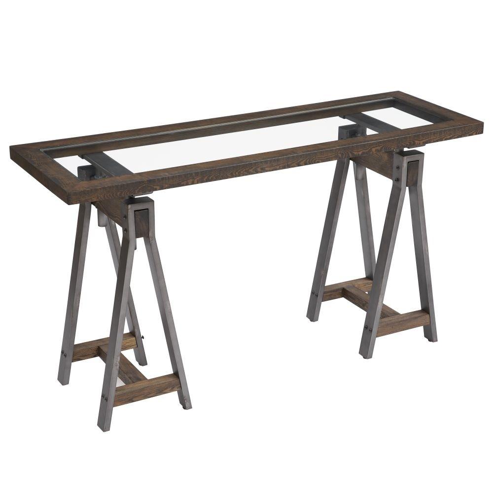 Rustic Console Table MEDICI EA1223 in Charcoal, Brown 