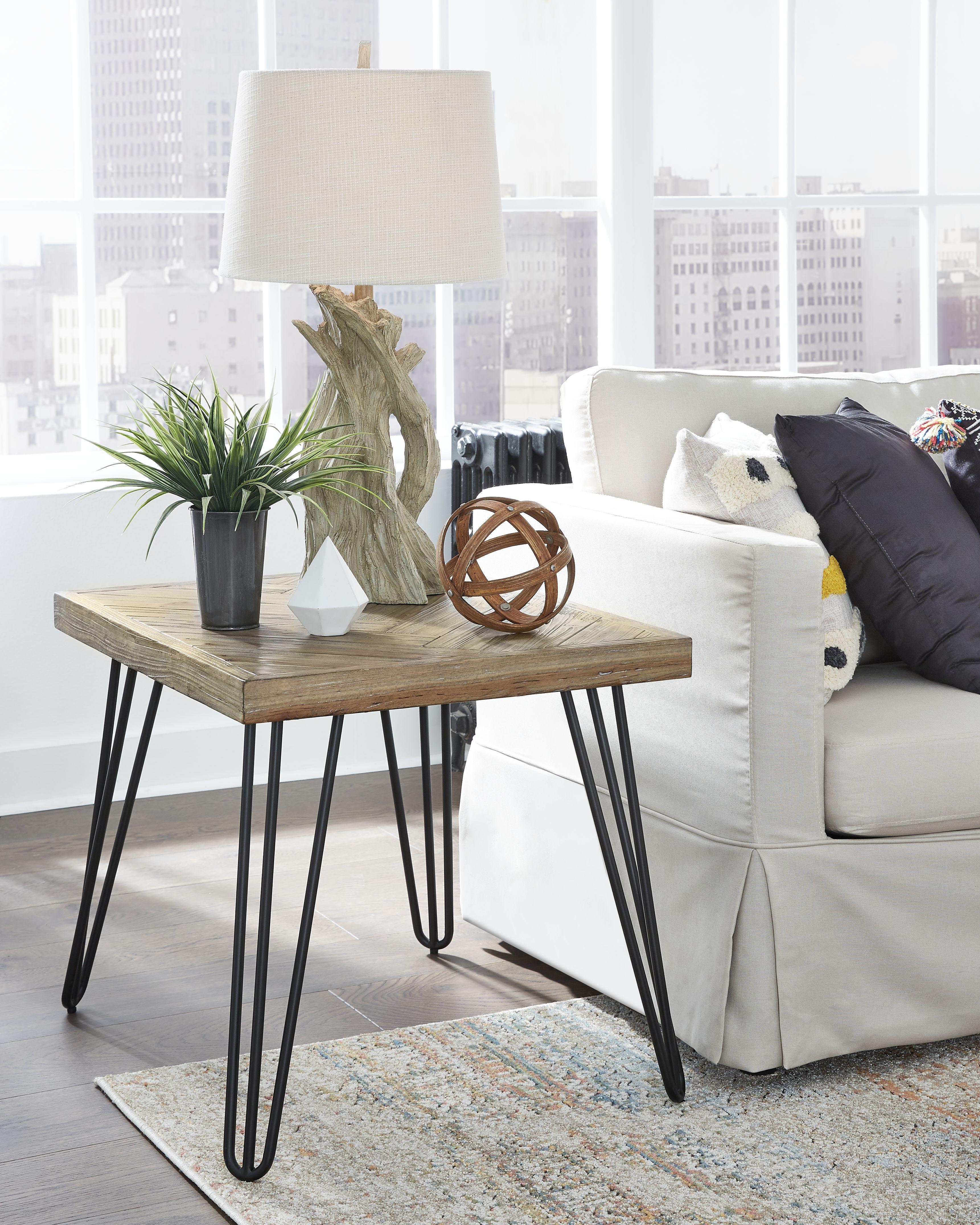 

    
Industrial End Table with Hair Pin Legs Modern EVERSON by Modus Furniture

