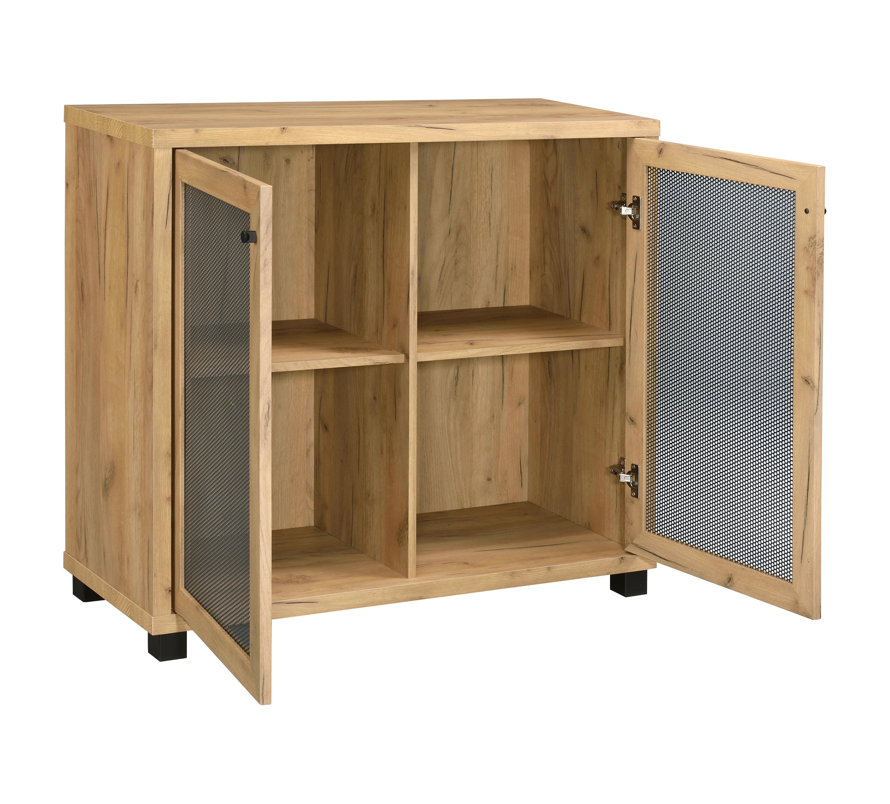 

    
Industrial Golden Oak Finish Wood Accent Cabinet Coaster 951046
