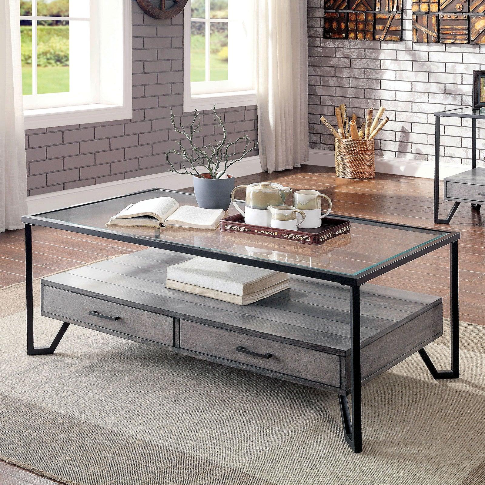 

                    
Furniture of America CM4348C-3PC Ponderay Coffee Table and 2 End Tables Gray  Purchase 
