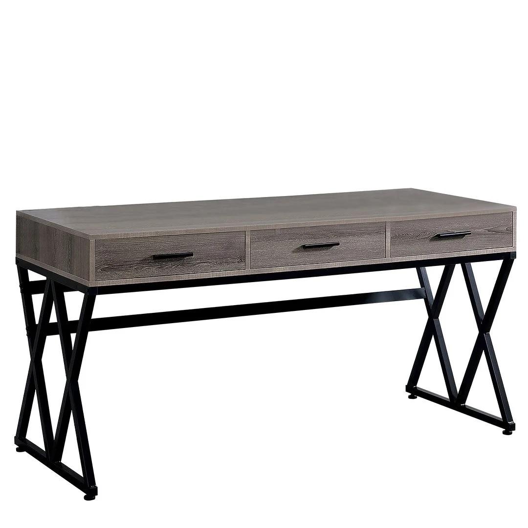 

    
Industrial Gray & Sand Black Metal Desk Furniture of America CM-DK921 Madras
