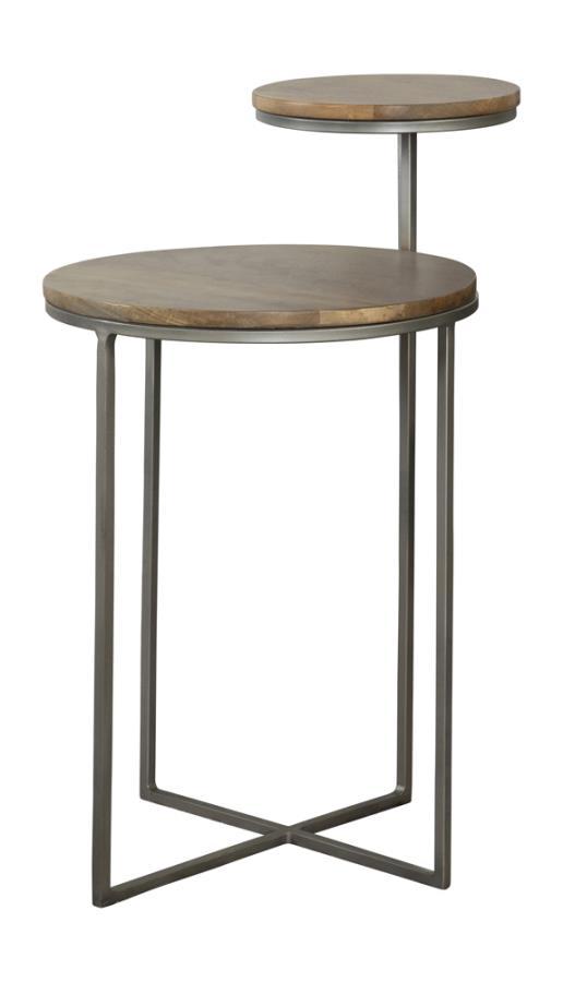 

    
Industrial Gunmetal & Natural Solid Mango Wood Accent Table Coaster 935980
