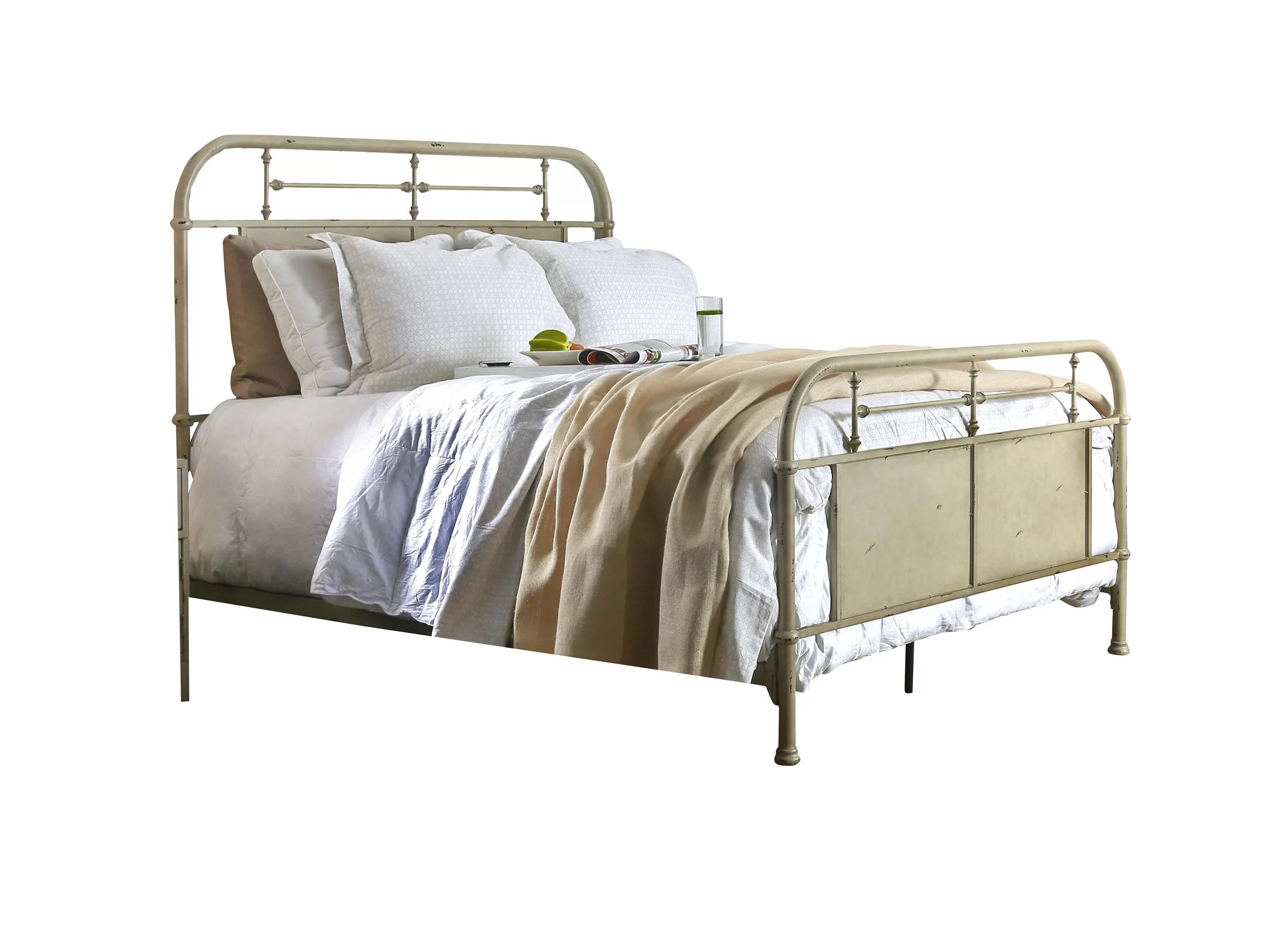 

    
Industrial Ivory Metal Queen Bed Furniture of America CM7502IV Haldus
