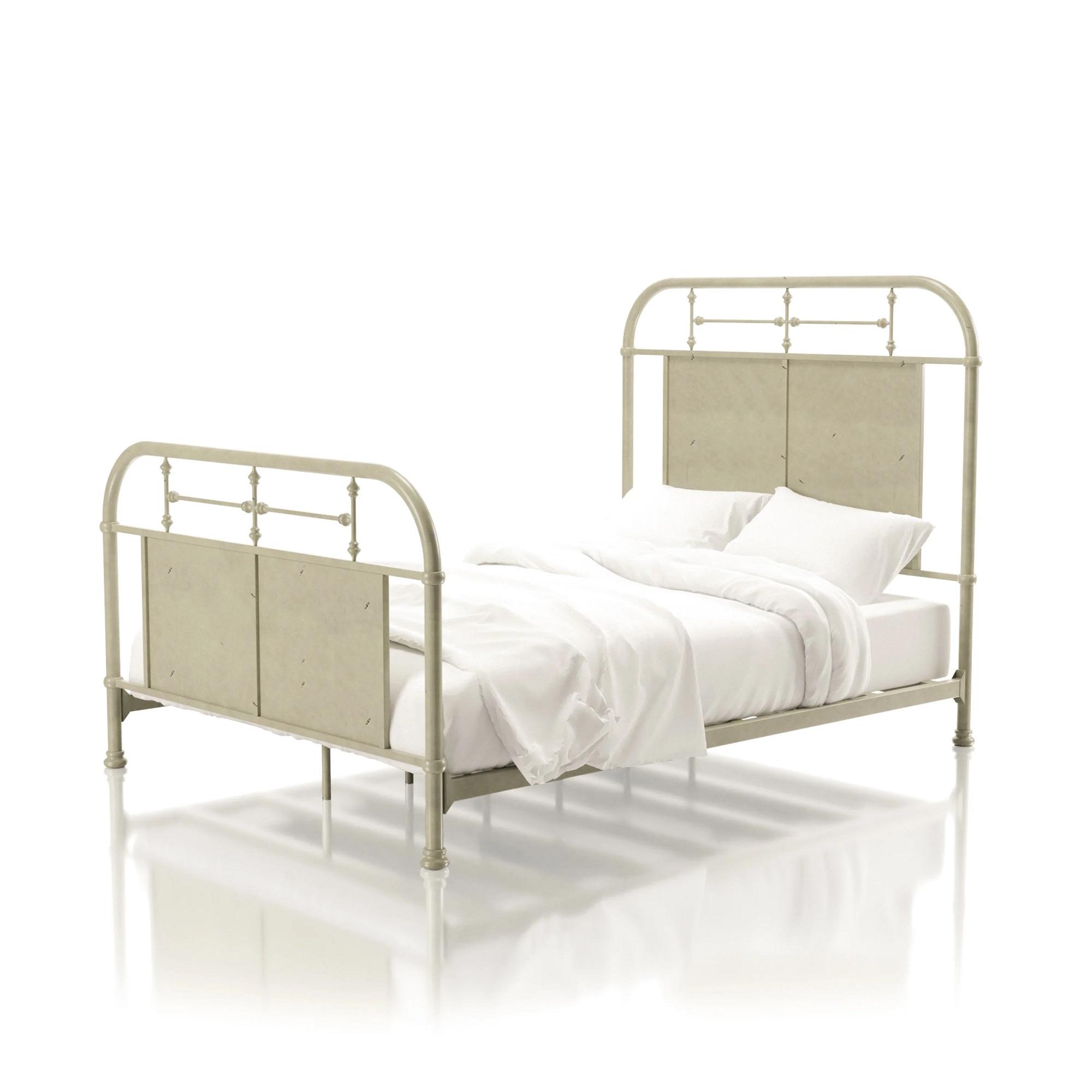 

    
Industrial Ivory Metal Twin Bed Furniture of America CM7502IV Haldus
