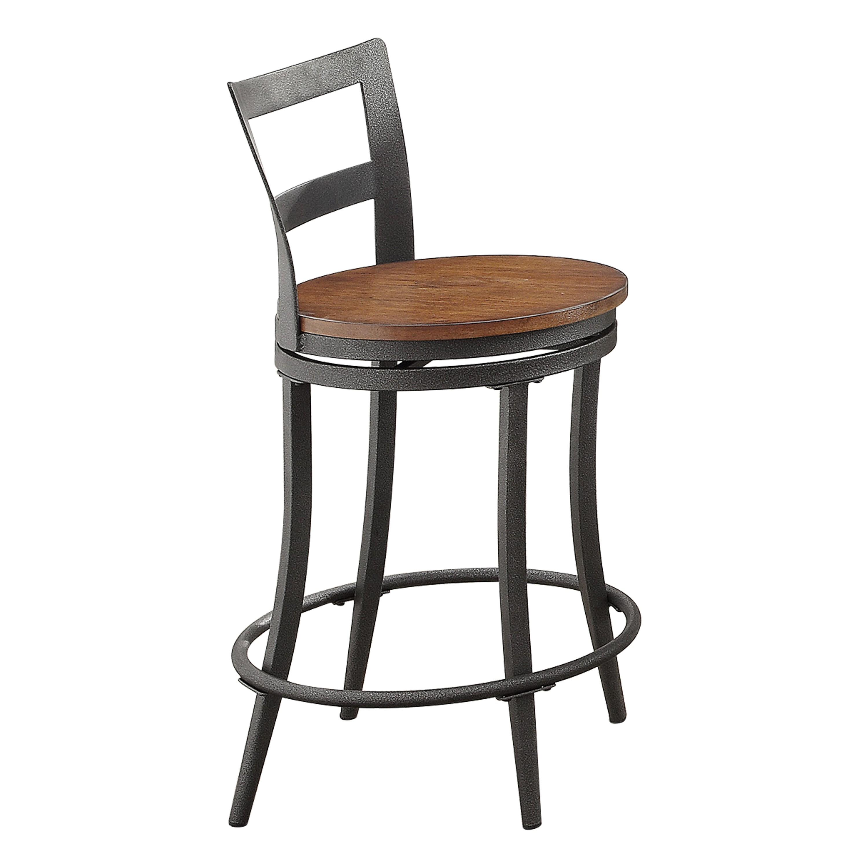 Rustic Counter Height Chair 5489-24 Selbyville 5489-24 in Gunmetal, Light Cherry 