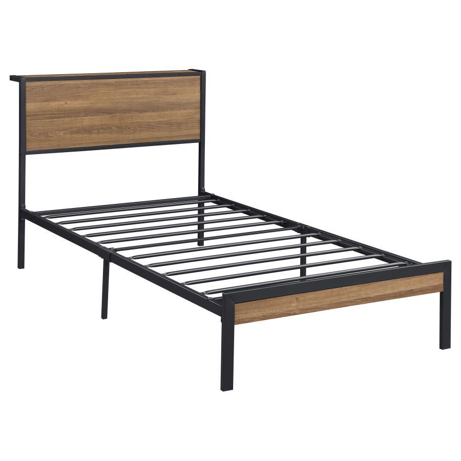 

    
Coaster Ricky Twin Panel Bed 302144T Panel Bed Oak/Black 302144T

