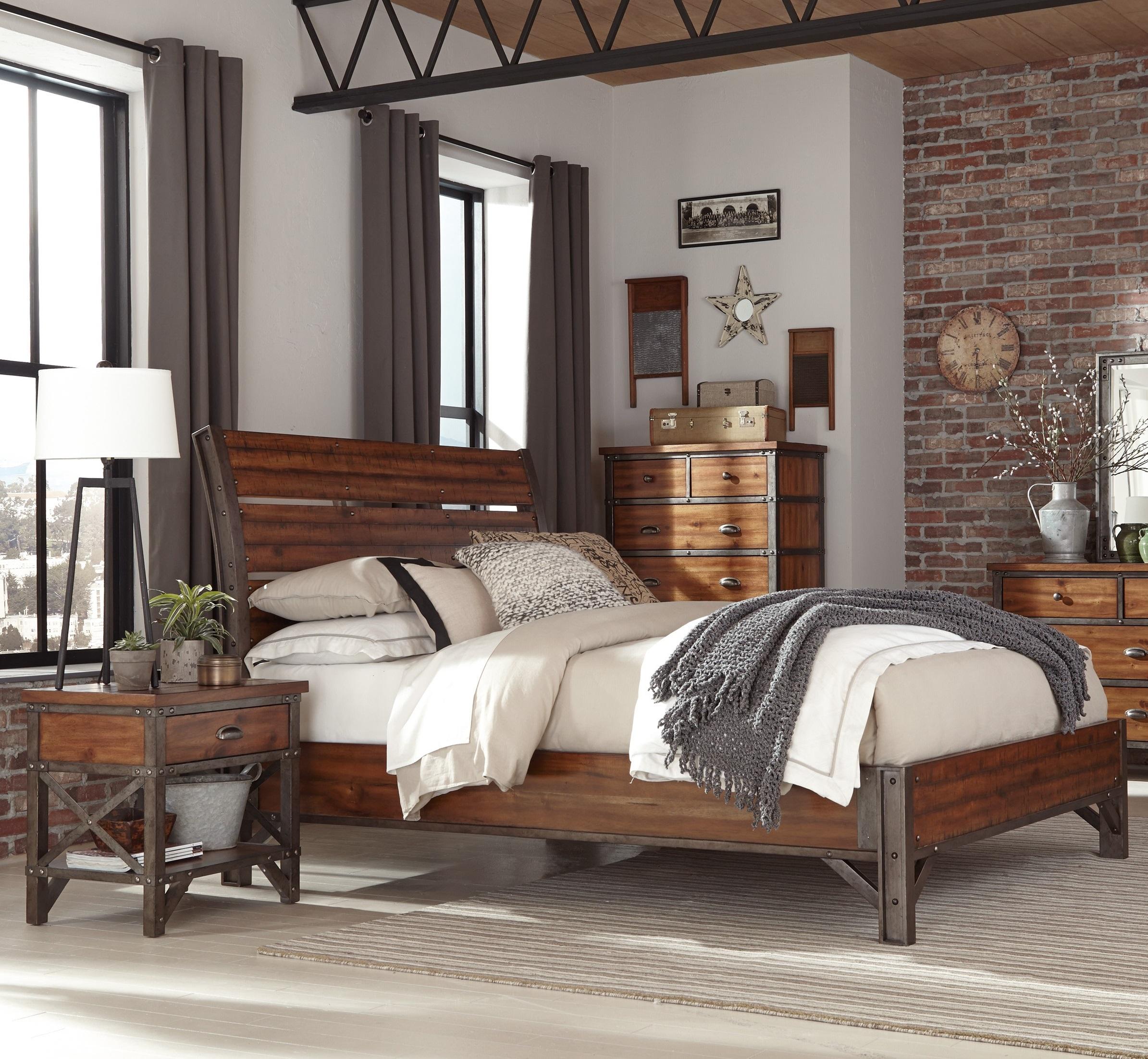 

    
Industrial Rustic Brown & Gunmetal Wood CAL Bedroom Set 3pcs Homelegance 1715K-1CK* Holverson
