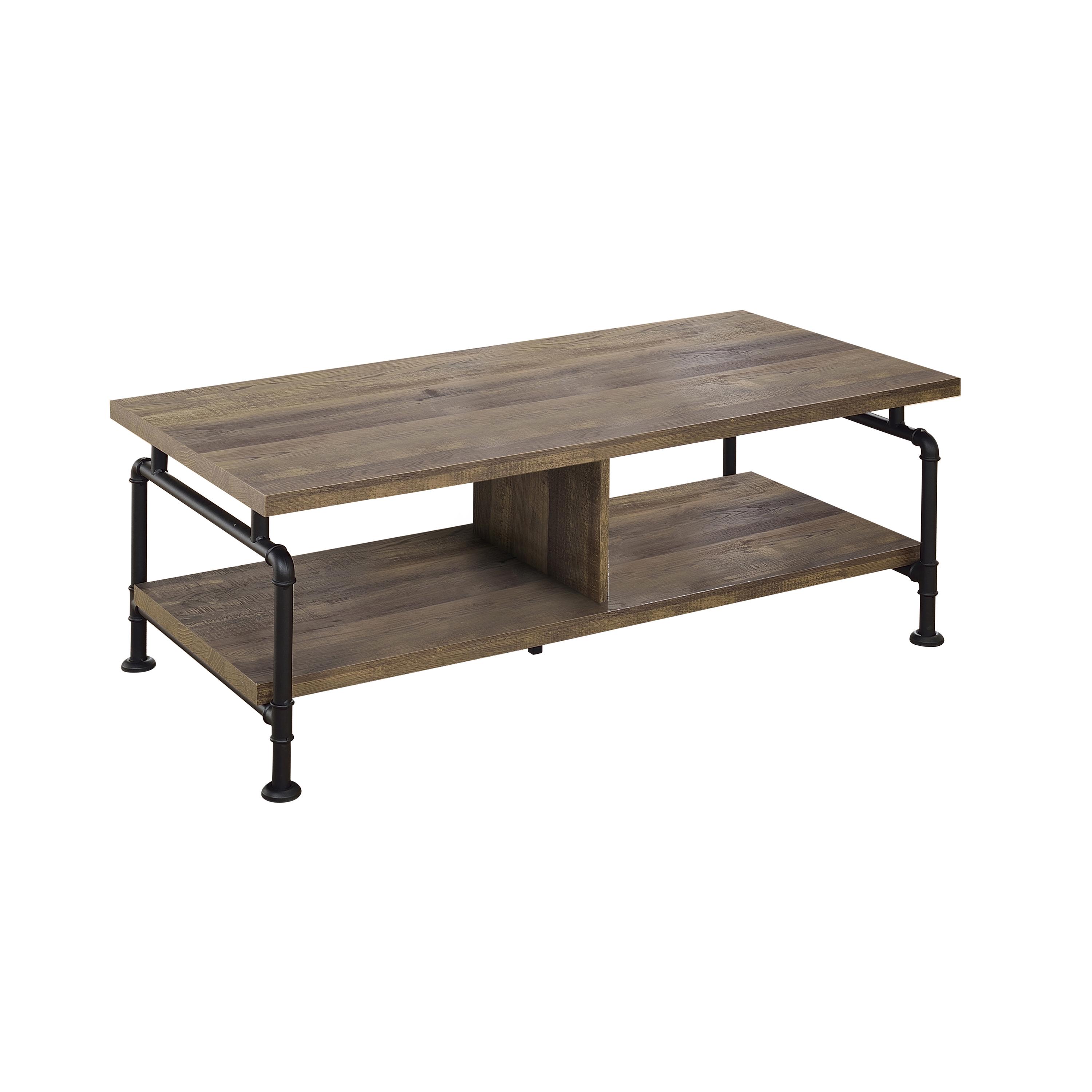 

    
Industrial Rustic Oak Solid Wood Coffee Table Set 3pcs Coaster 705948-S3

