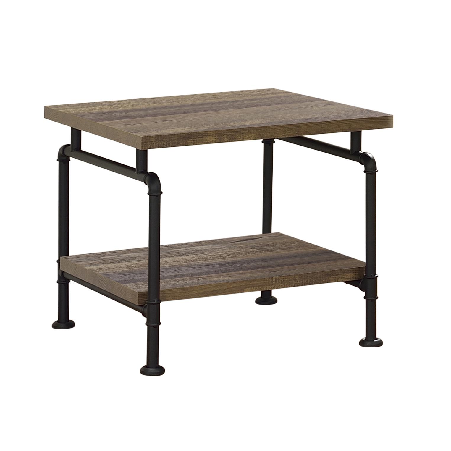 

    
Industrial Rustic Oak Solid Wood End Table Coaster 705947
