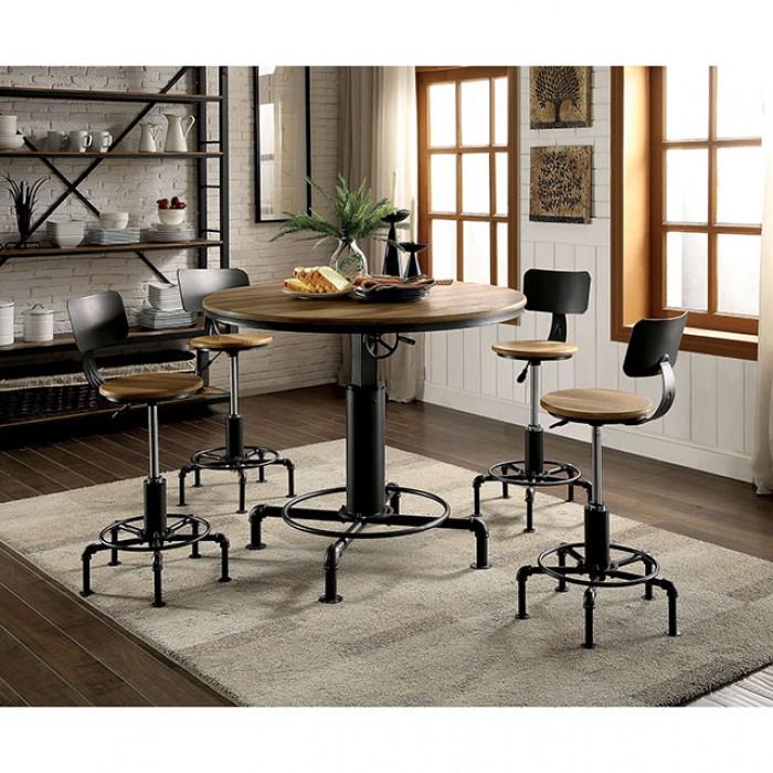 

    
Industrial Sand Black/Light Oak Wood Round Dining Table Furniture of America Fran CM3373RT
