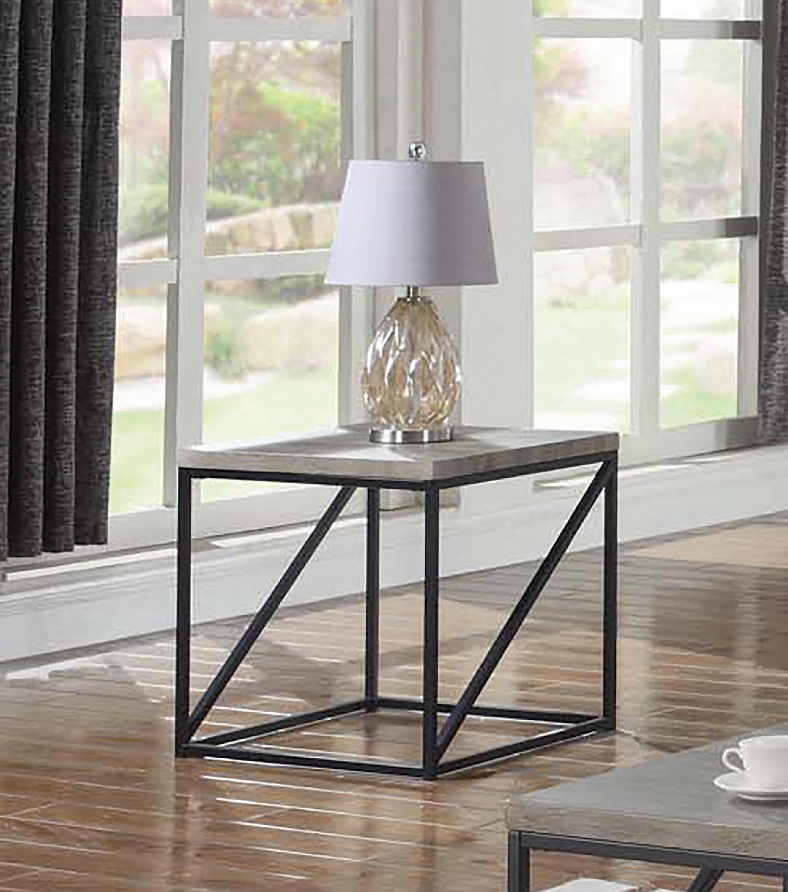 

    
Industrial Sonoma Gray Metal End Table Coaster 705617
