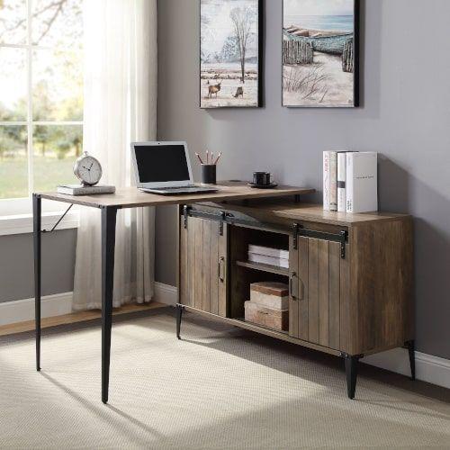 

    
Freddie Industrial Style Rustic Oak & Black Finish Wood Writing Desk
