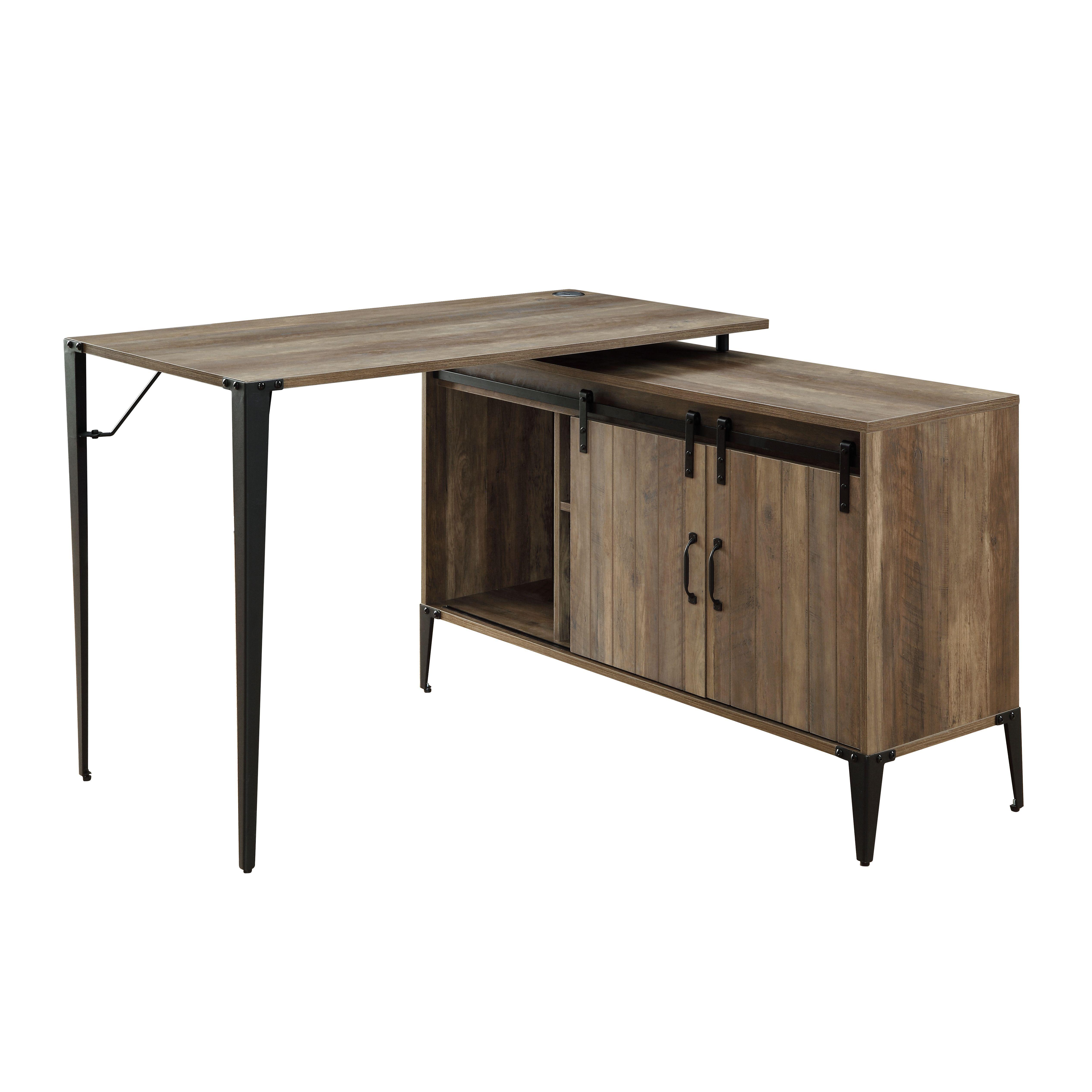 

    
Freddie Industrial Style Rustic Oak & Black Finish Wood Writing Desk
