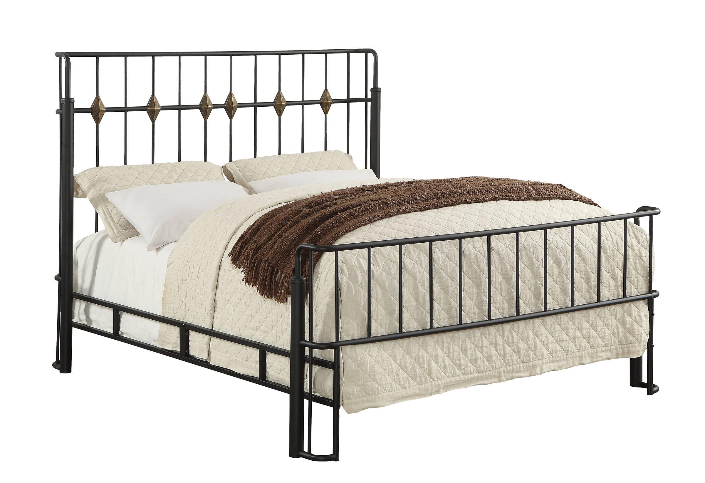 

    
Industrial Style Sand Black Finish Metal King Bed Furniture of America Charla
