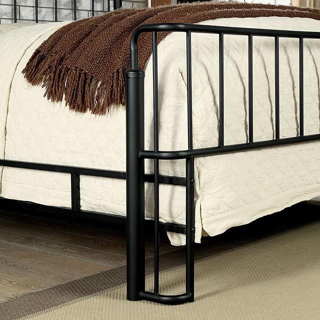 

    
Furniture of America Charla Platform Bed Black/Gray CM7716EK

