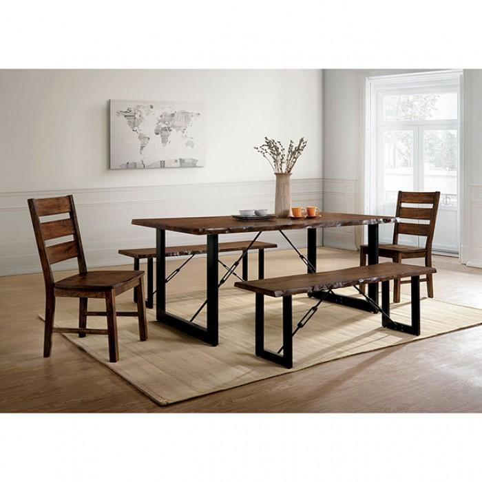 

    
Industrial Walnut/Black Solid Wood Dining Room Set 6PCS Furniture of America Dulce CM3604T-6PCS
