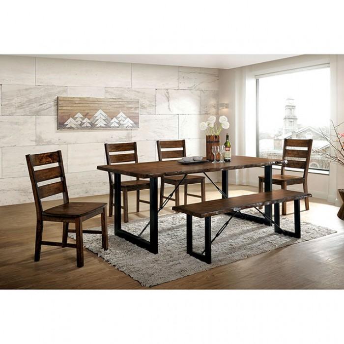 

    
Industrial Walnut/Black Solid Wood Dining Room Set 6PCS Furniture of America Dulce CM3604T-6PCS
