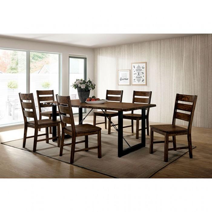 

    
Industrial Walnut/Black Solid Wood Dining Room Set 7PCS Furniture of America Dulce CM3604T-7PCS
