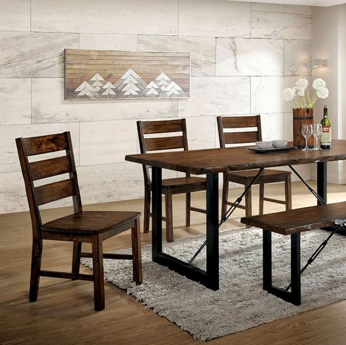 

    
Industrial Walnut/Black Solid Wood Dining Table Furniture of America Dulce CM3604T
