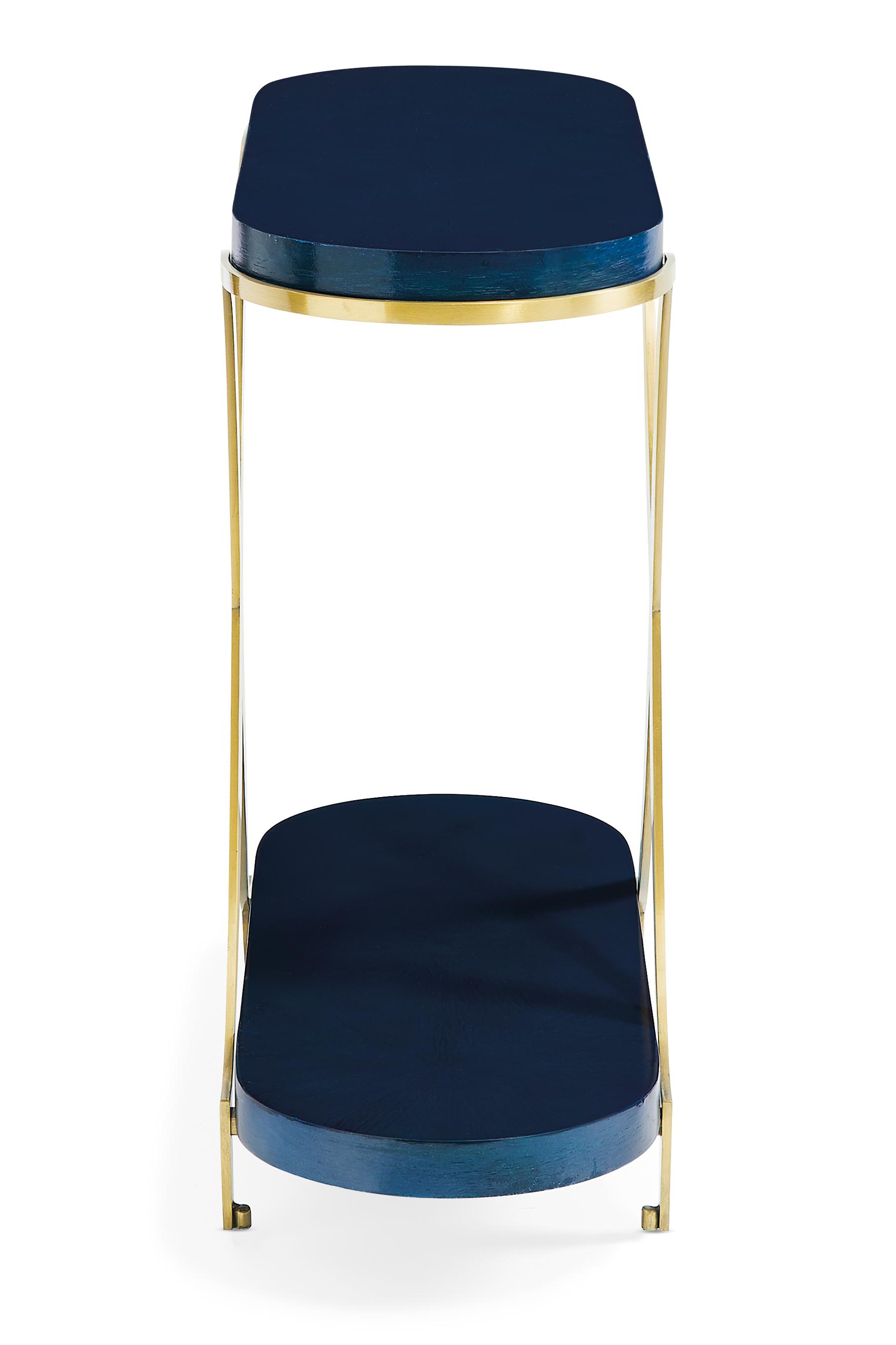 

    
Caracole Blue By You Accent Table Platinum/Blue CLA-018-414

